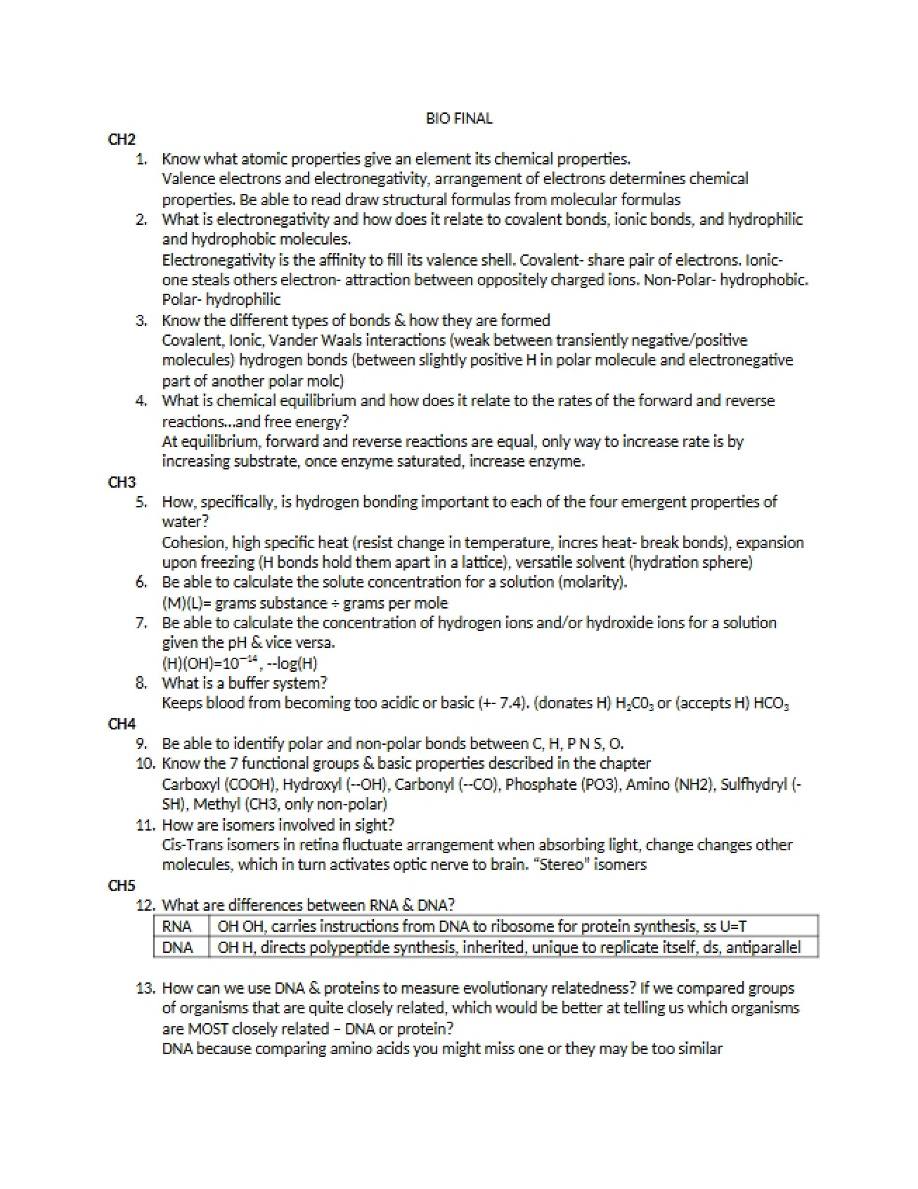 Bioscience Final Exam