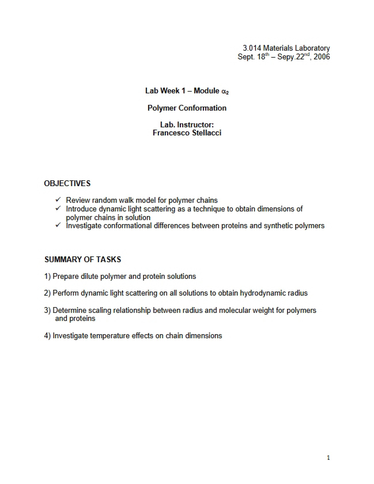 Conformation of Polymers