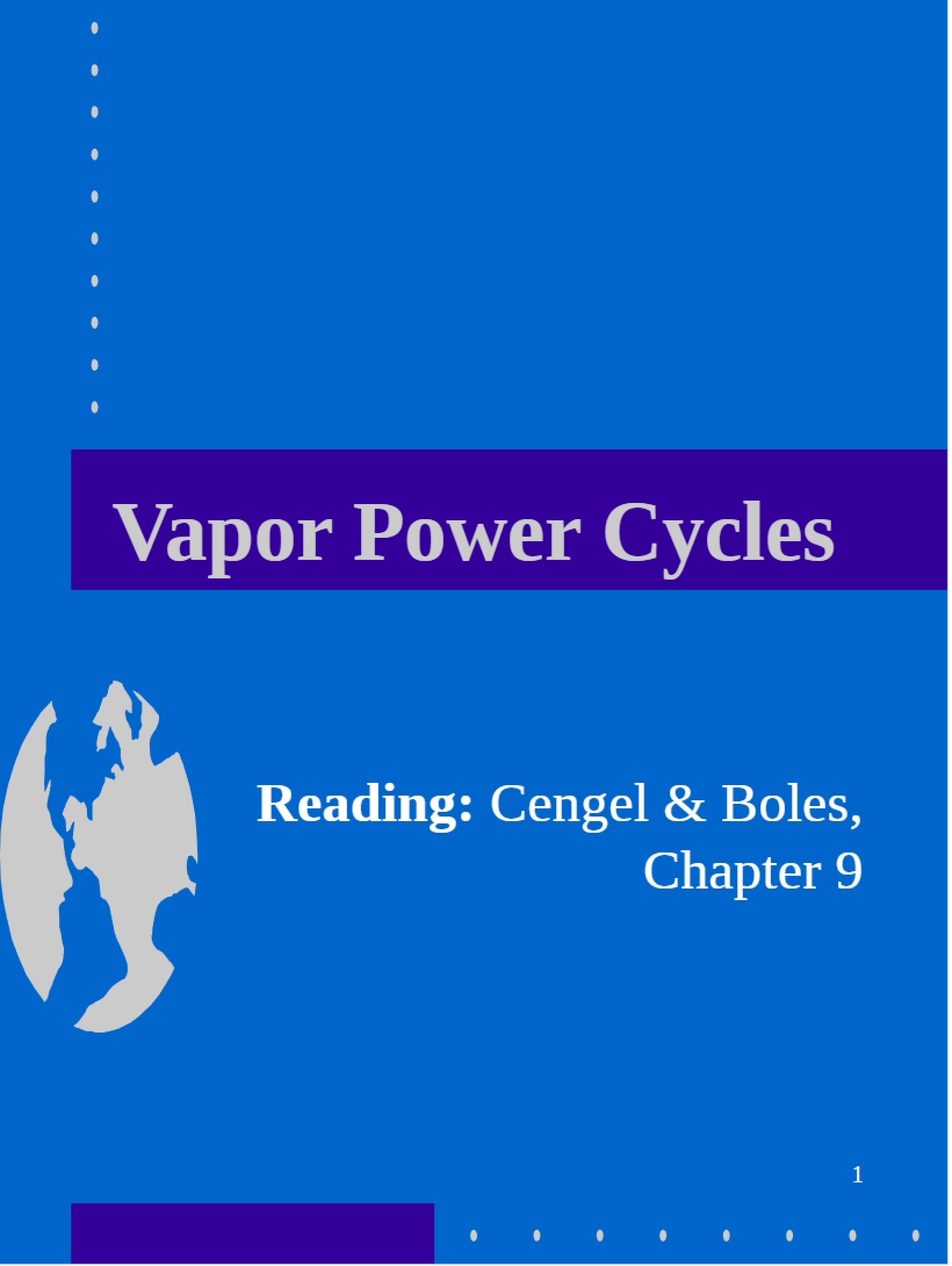 Cycles of Vapor Power