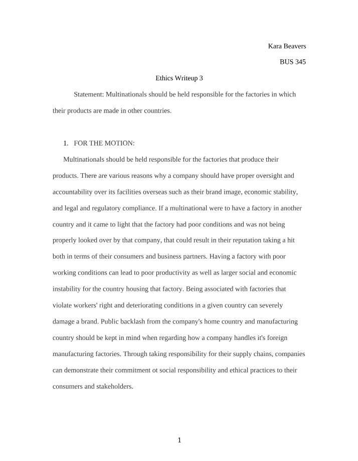 Writeup 3 on Ethics
