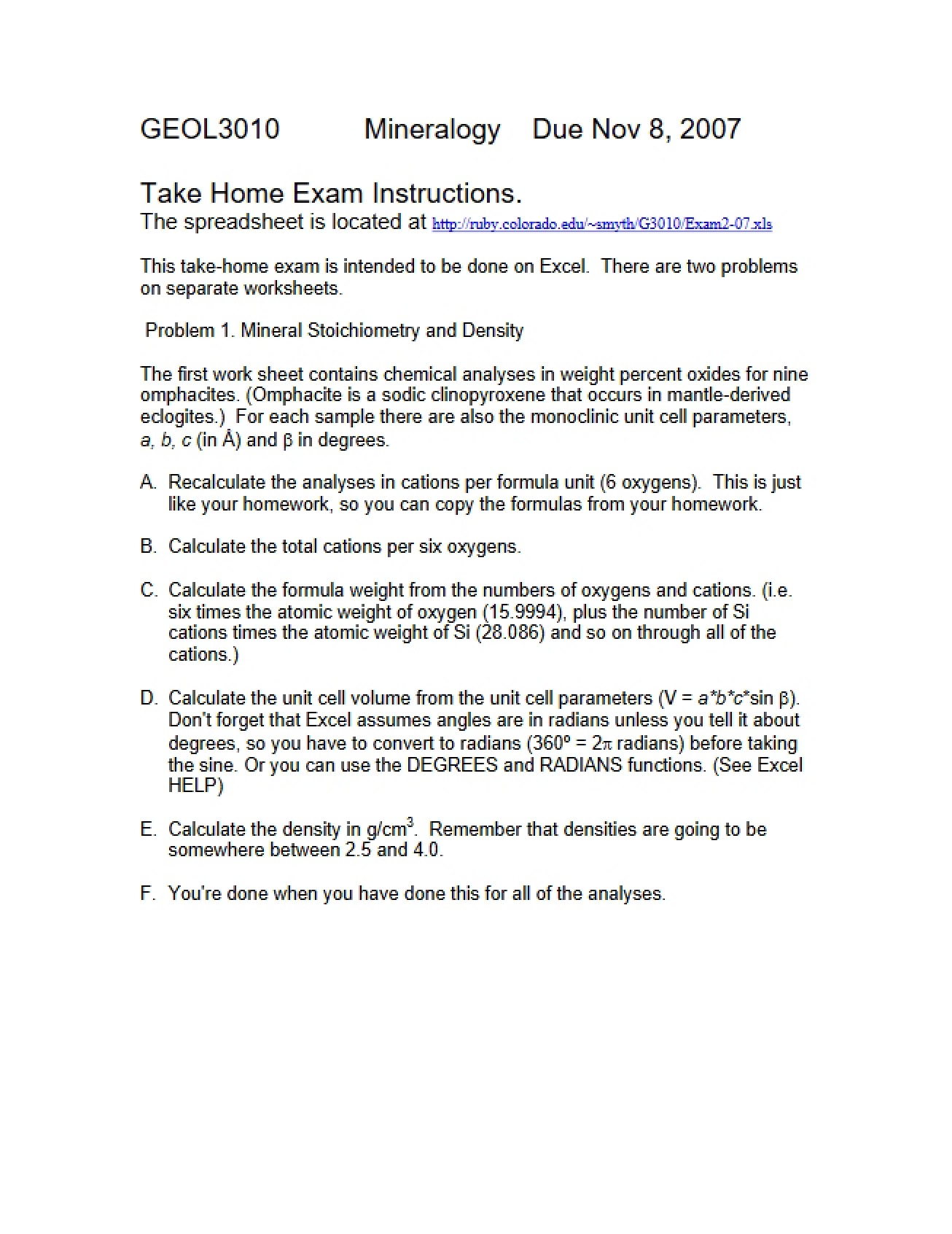 Introduction to GEOL 3010 Mineralogy