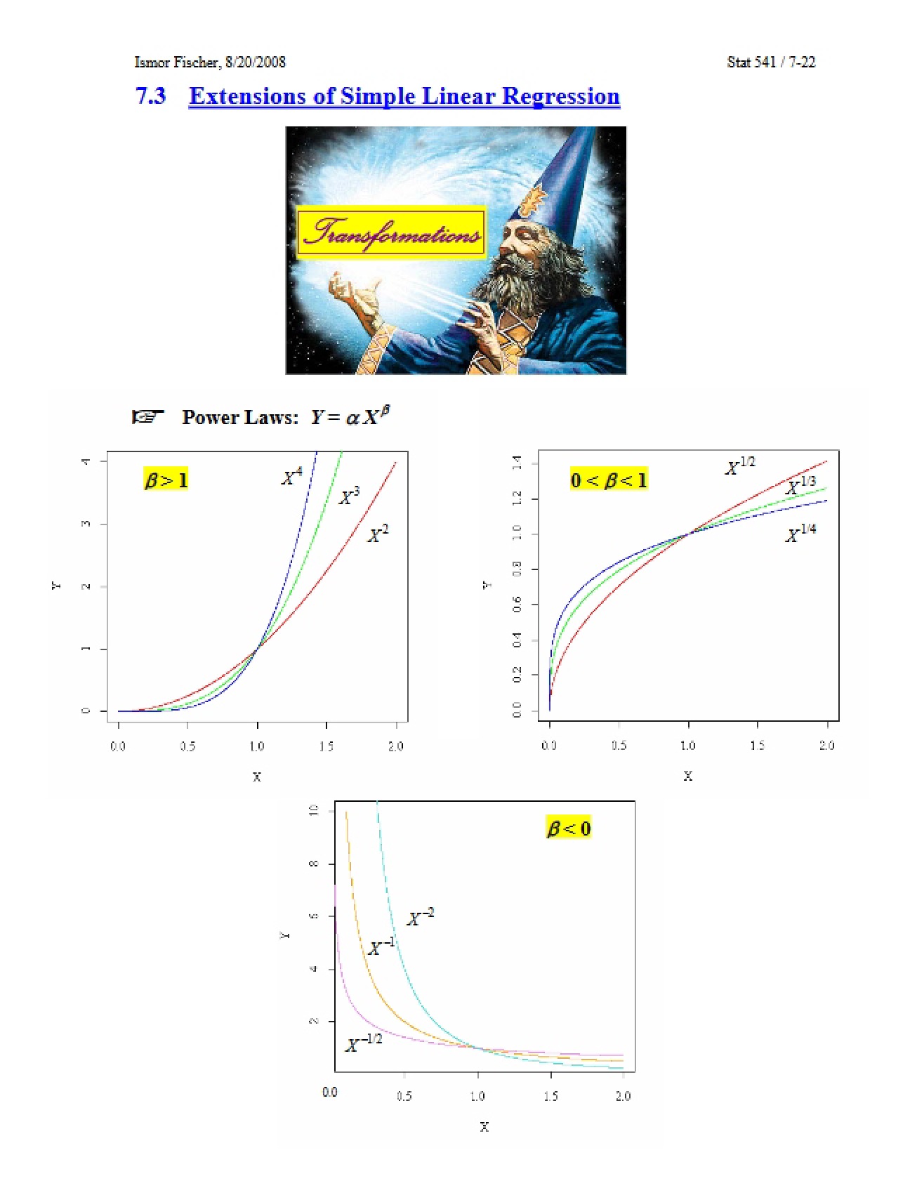 Simple Linear Regression Extensions