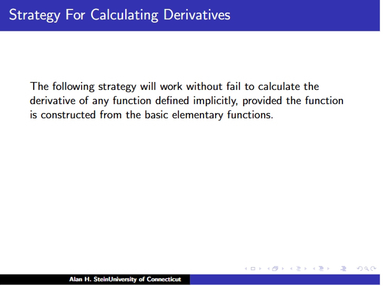 Derivative Calculation Strategies