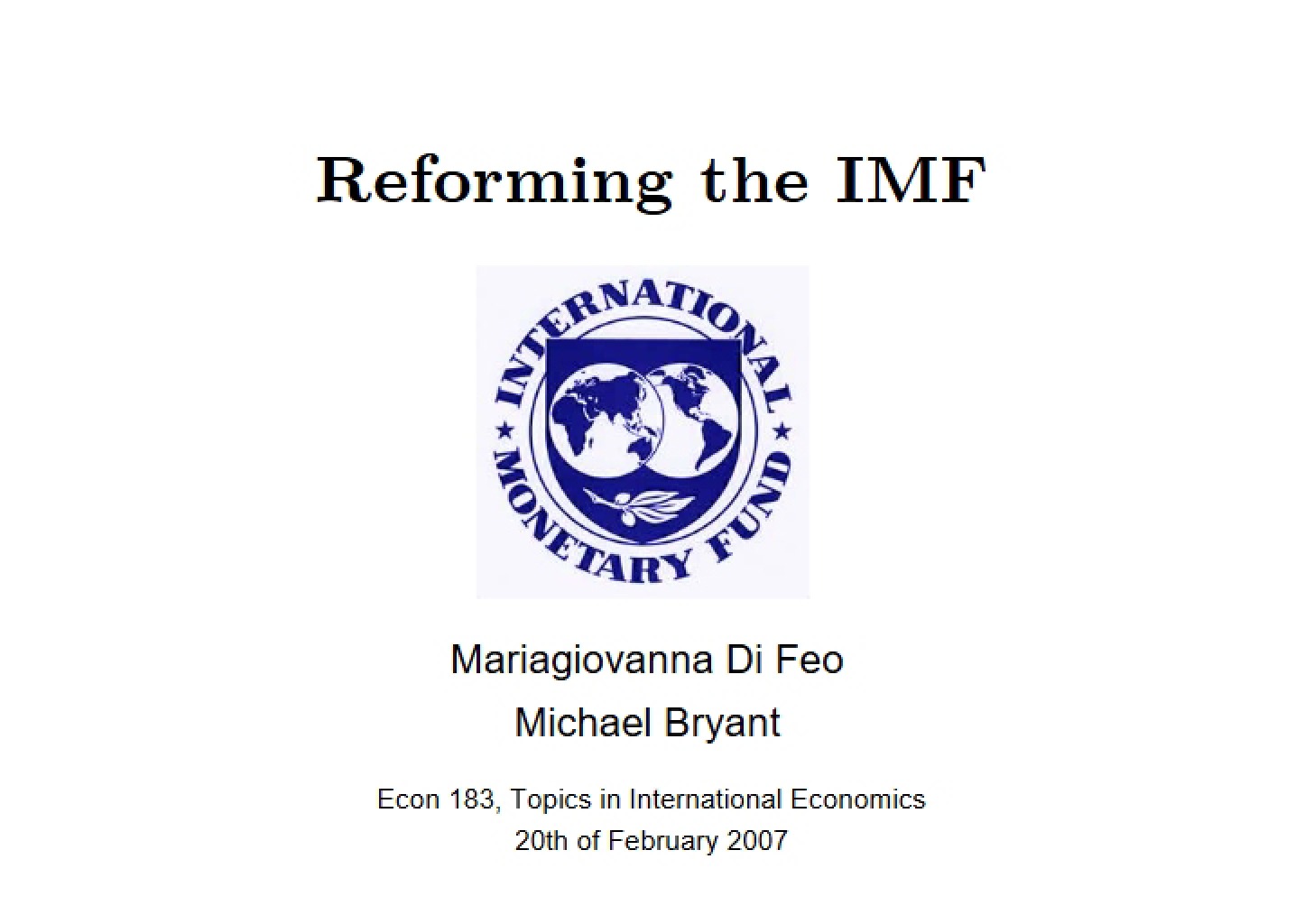 IMF Reform