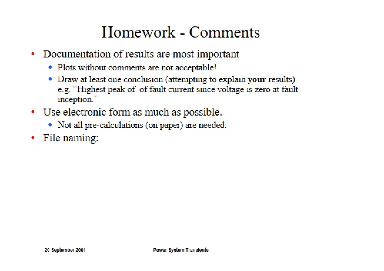 Power System Transients Eighth Lecture Notes