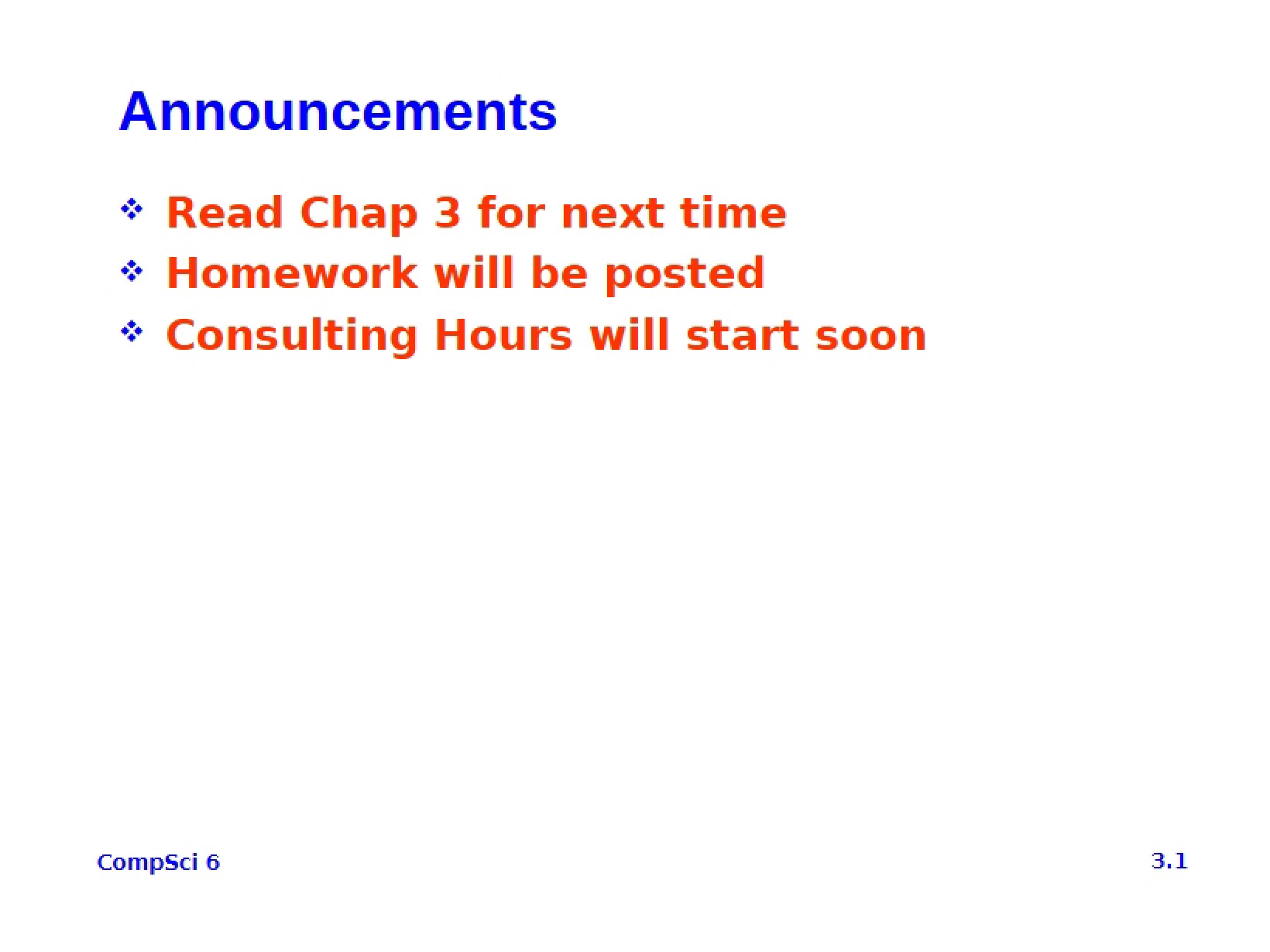 Course Announcements
