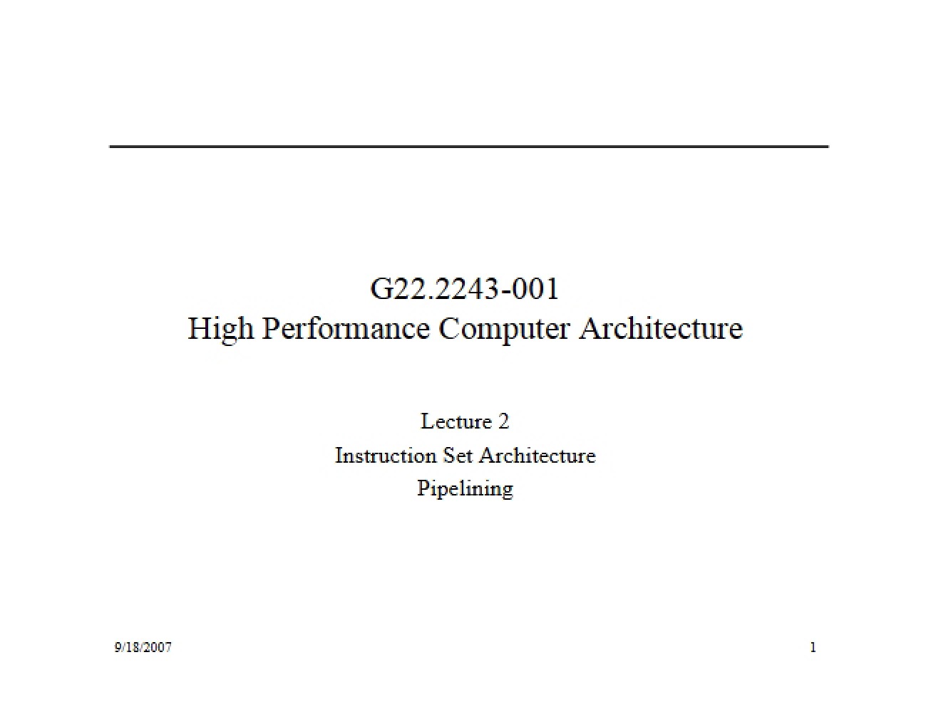 Architecture of Instruction Sets