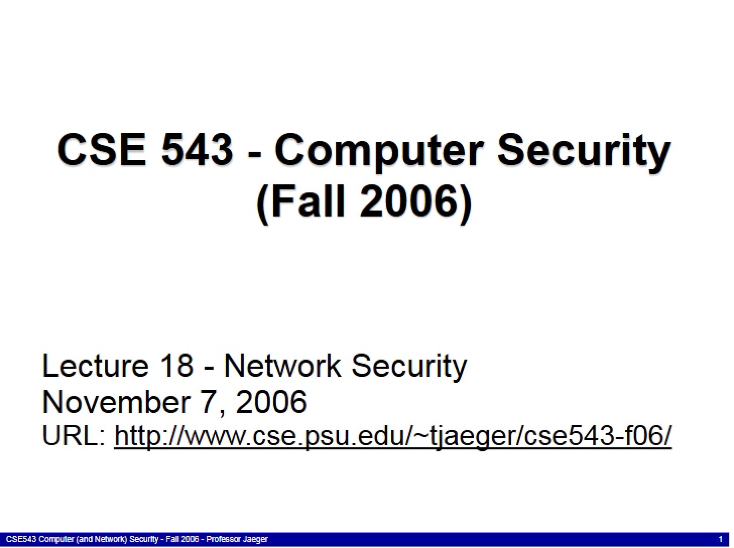 Securing Networks