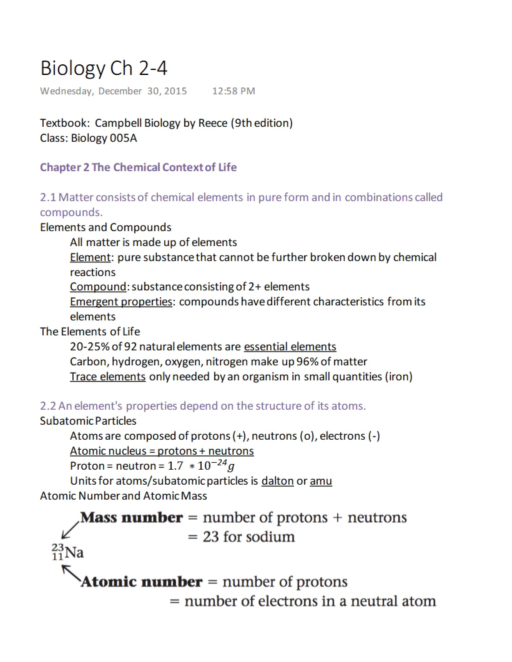 Chemical Context of Life Chapter 2