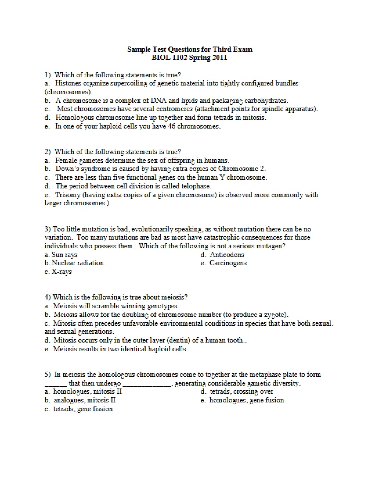Fifth Study Guide