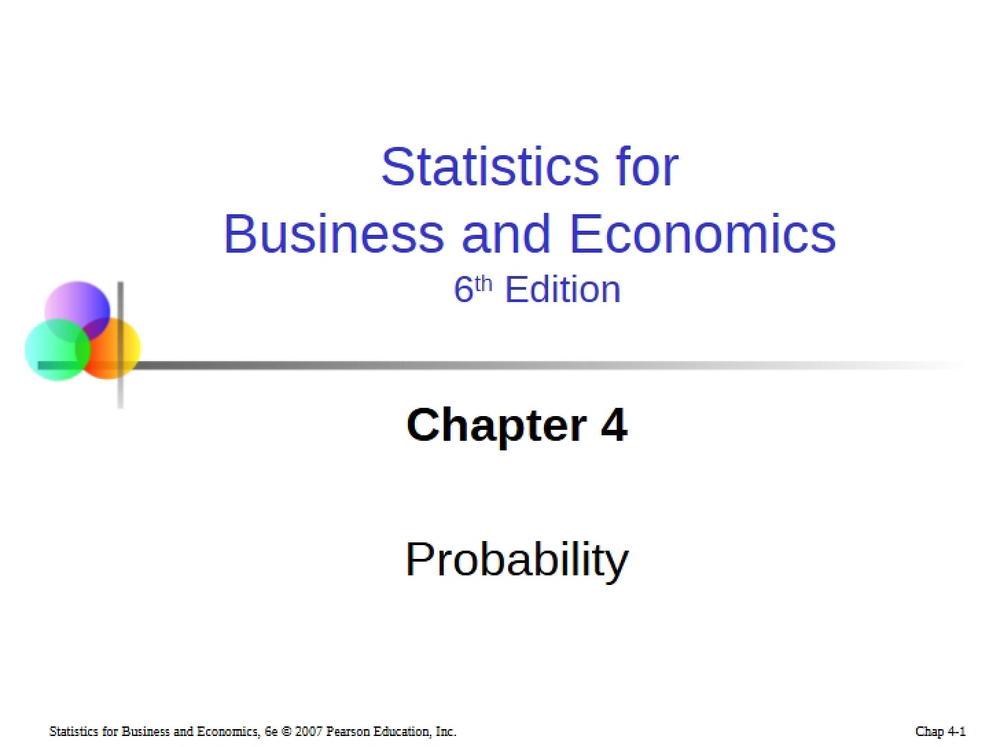 Probability Concepts (Chapter 4)