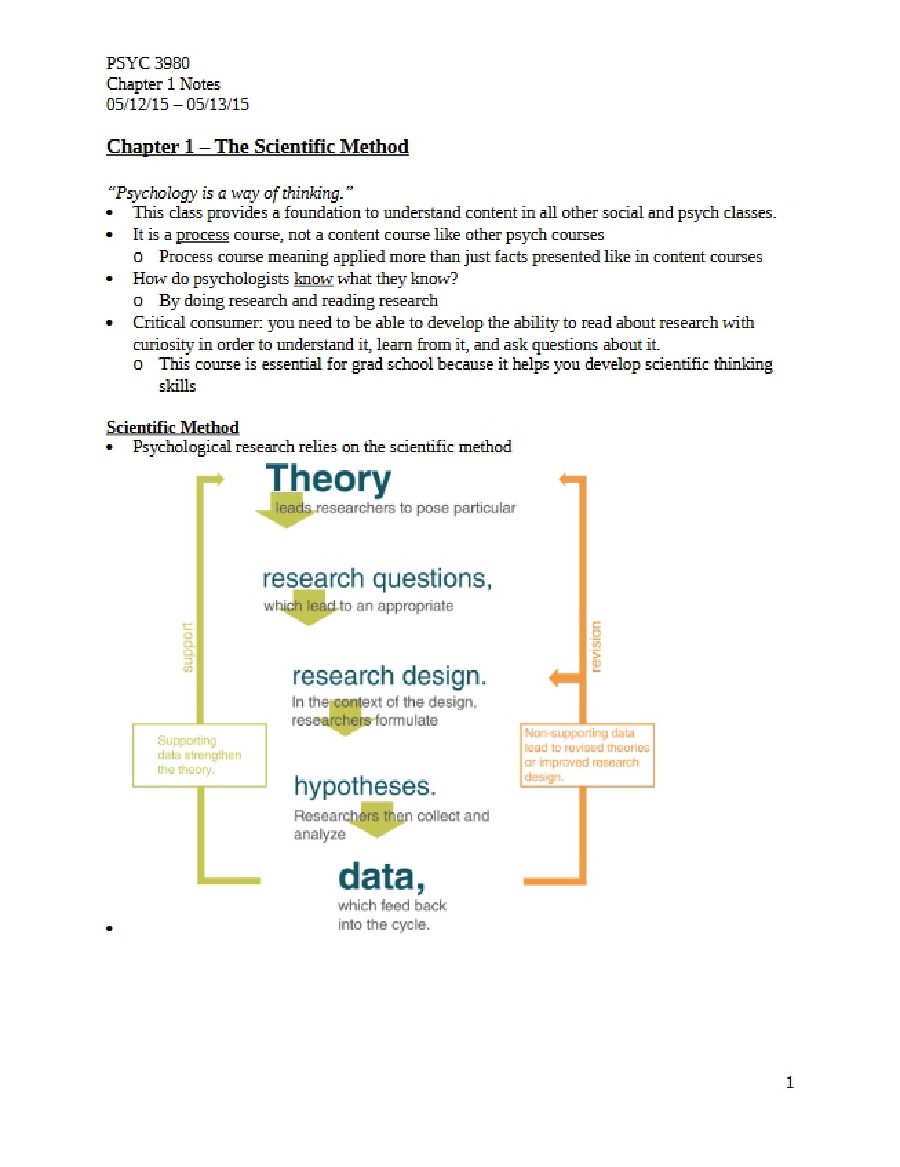 Notes for Chapter One