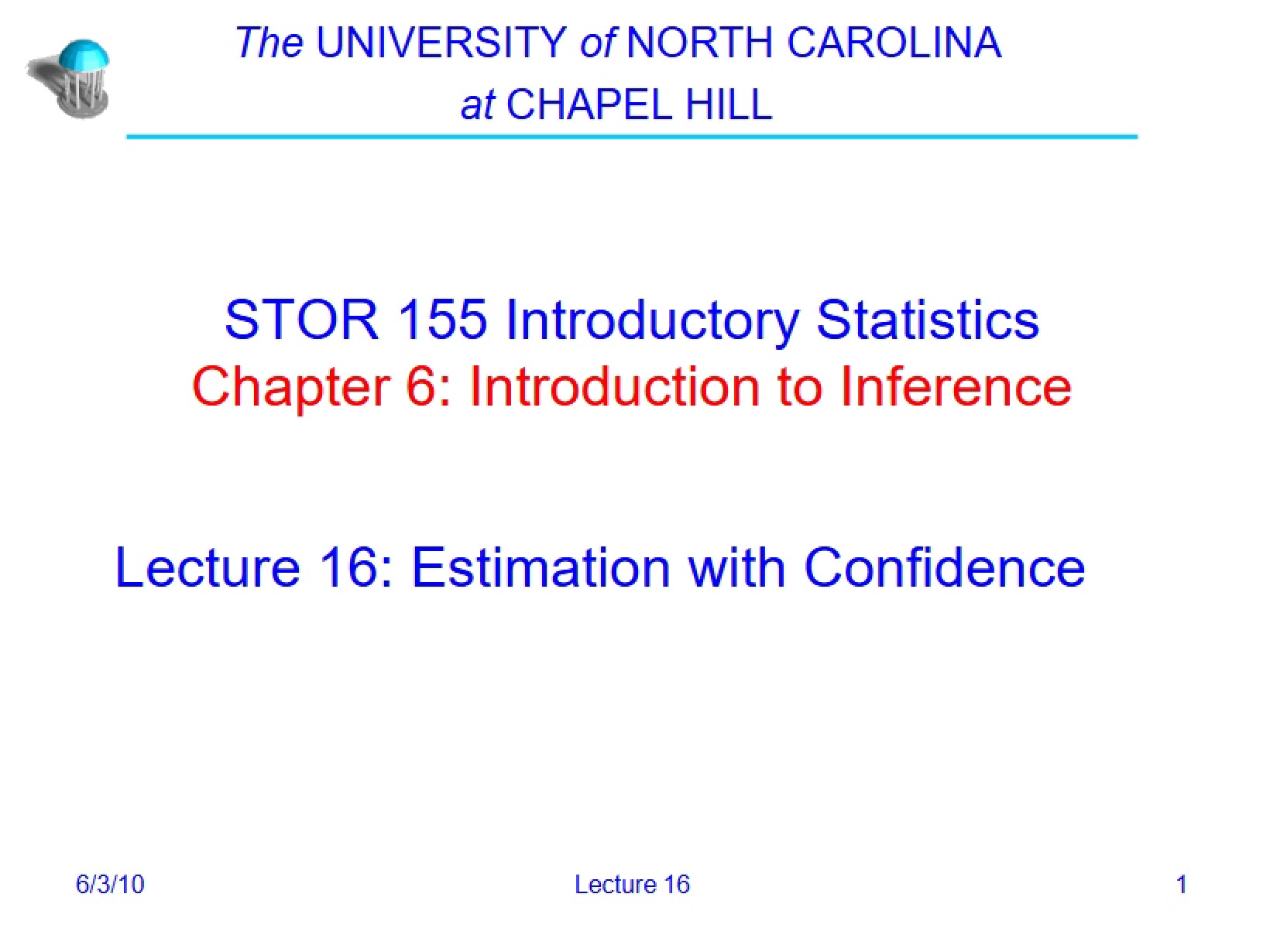 Lecture 16 Confidence Interval Estimation
