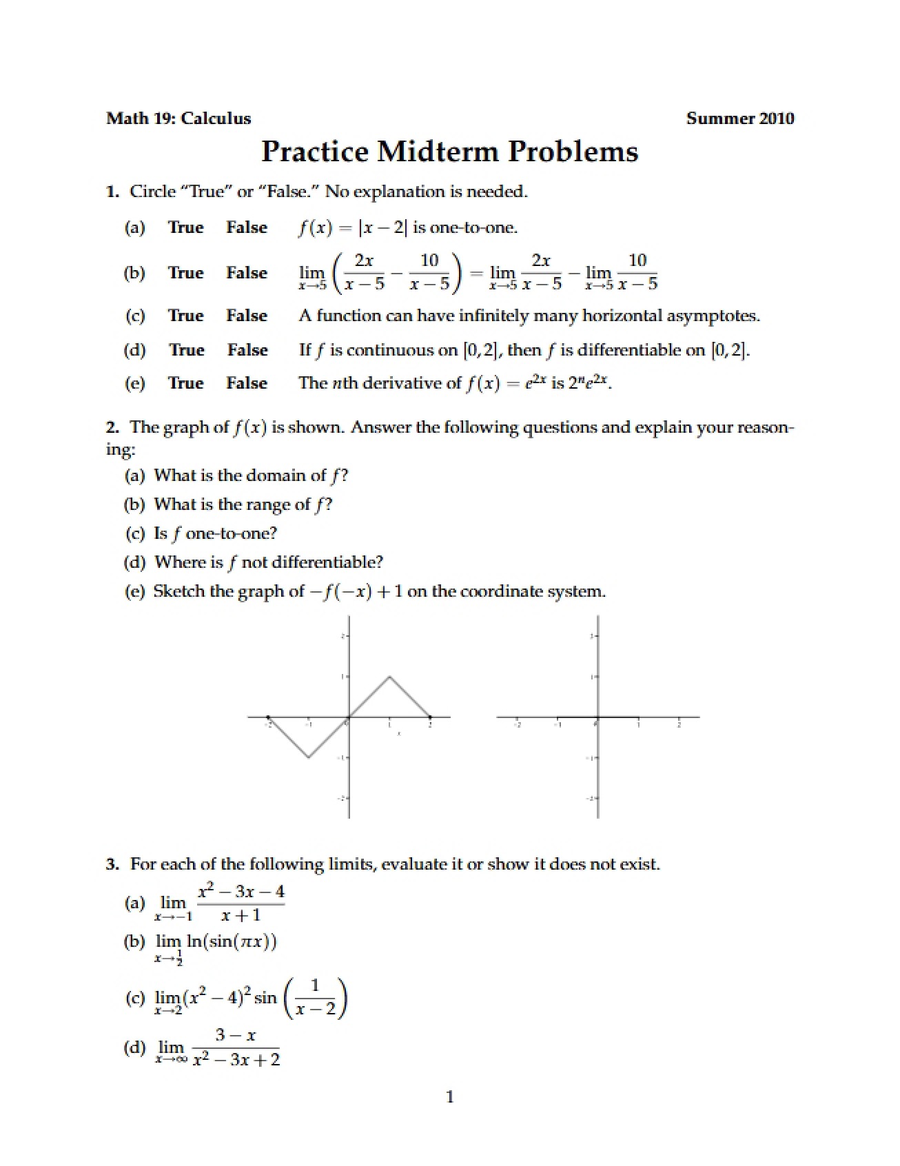 Advanced Calculus Study Notes
