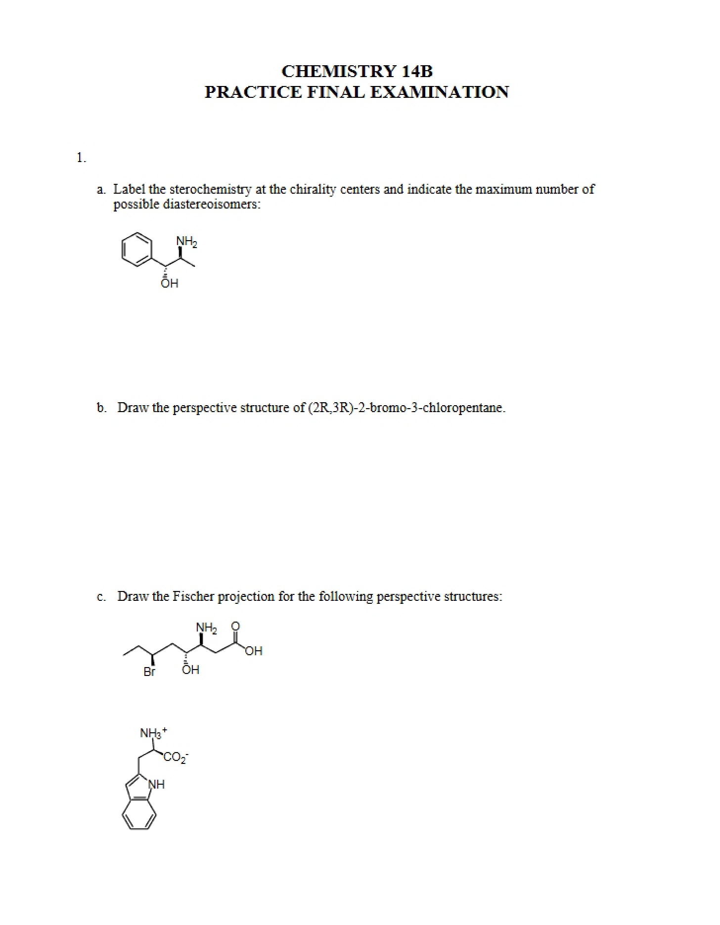 Final Examination Practice