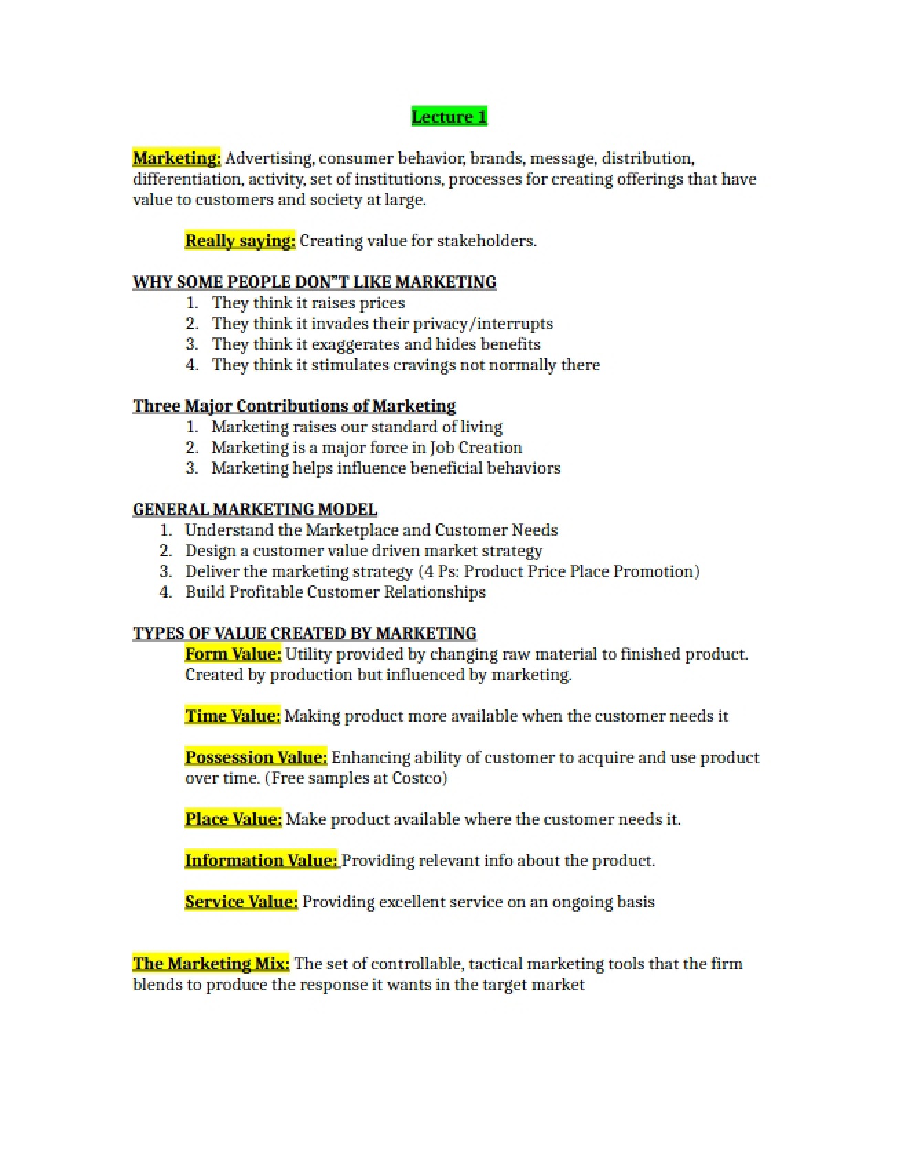 Study Guide for First Test