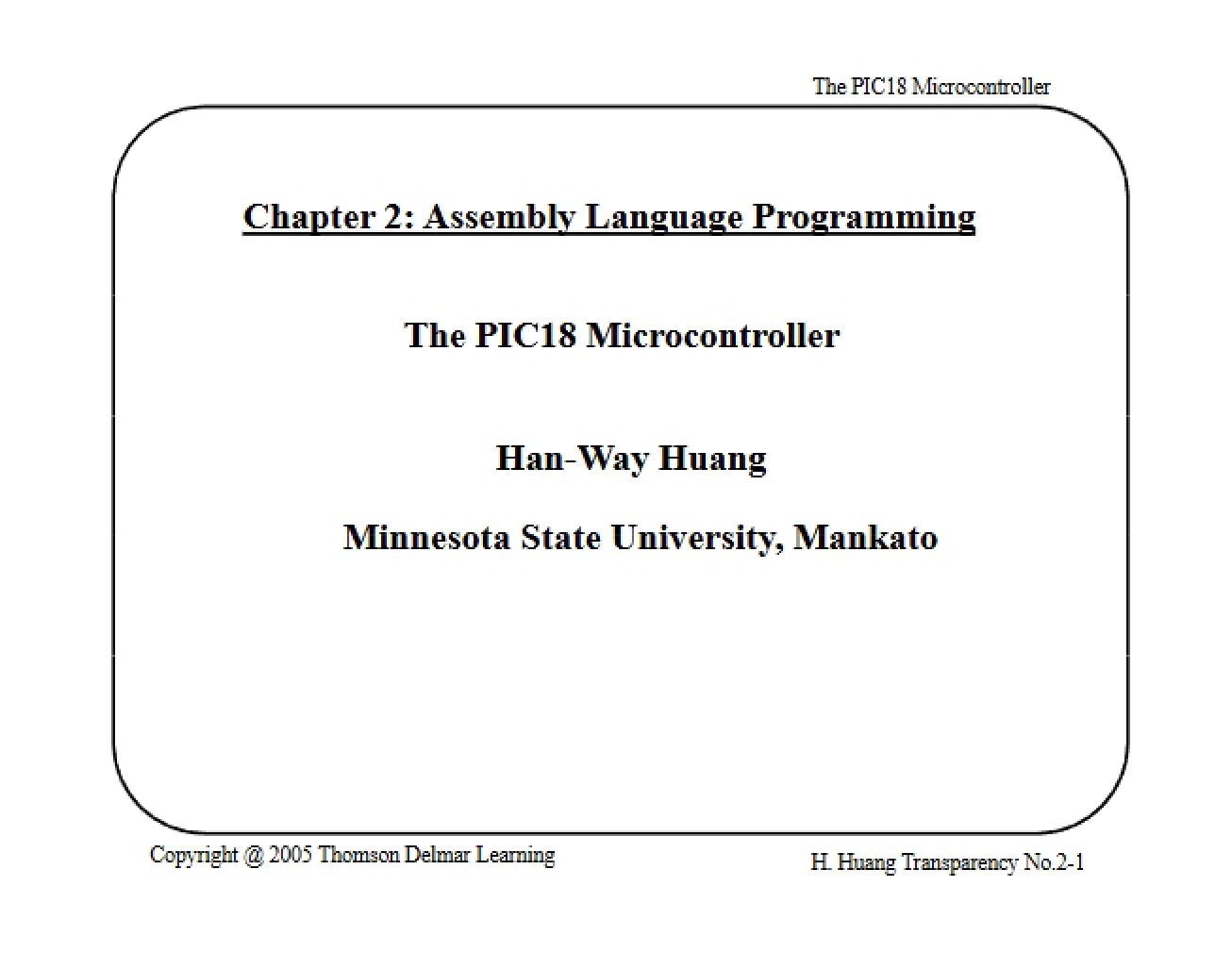 Chapter 2 Assembly Language Programming