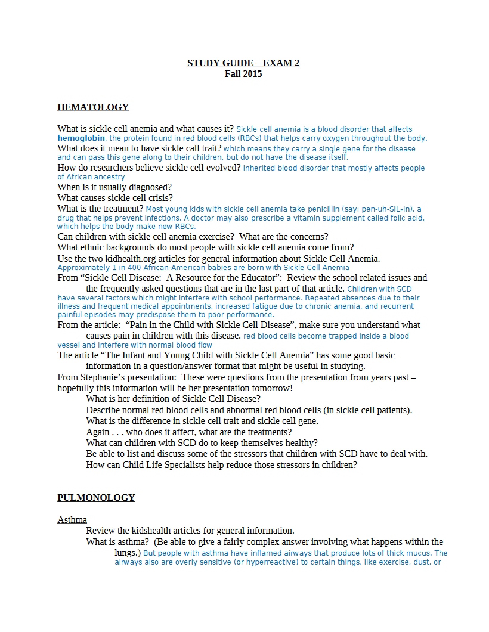 Hematology Overview