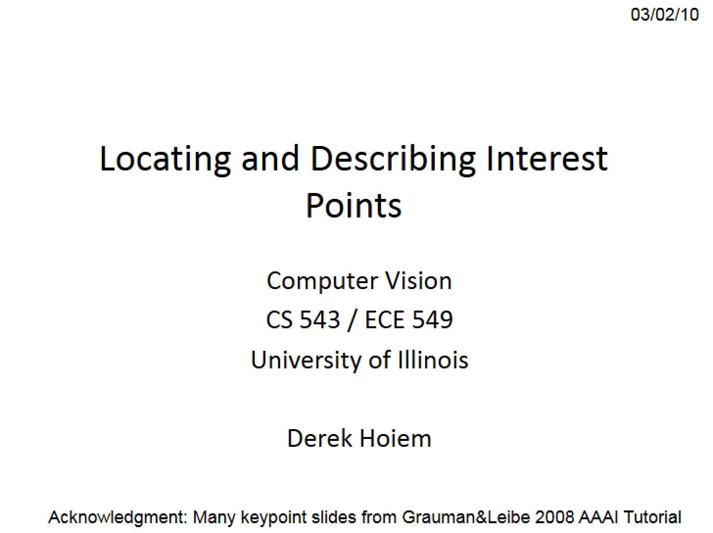 Describing and Locating Interest Points