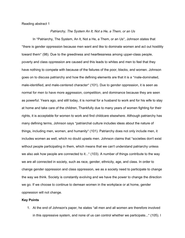Reading 1 Abstract