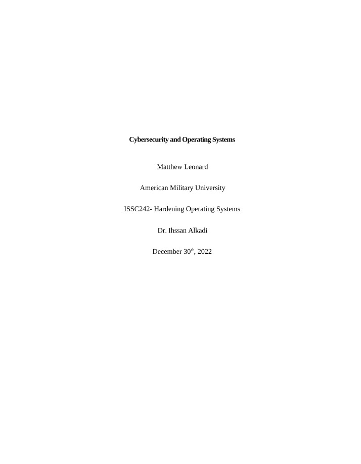 ISSC242 Final Paper - Matthew Leonard