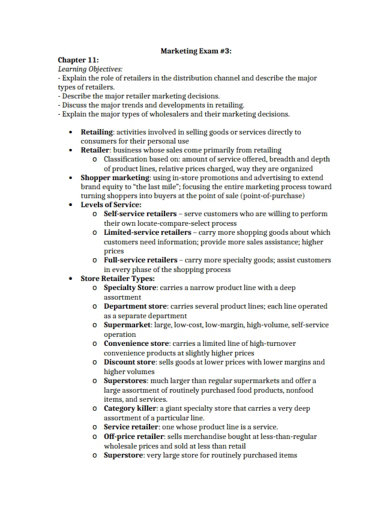 Third Marketing Examination