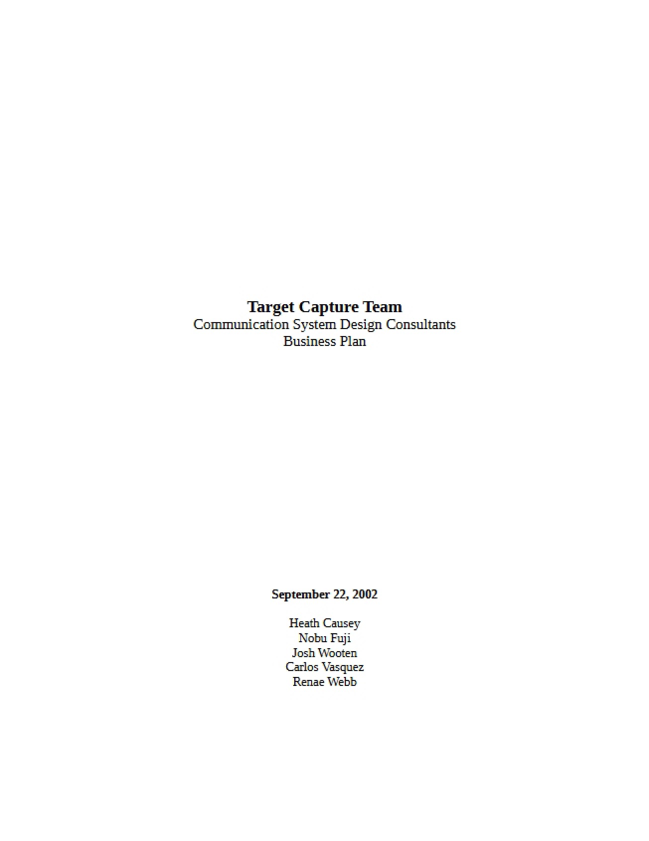 Assignment 1c Business Plan