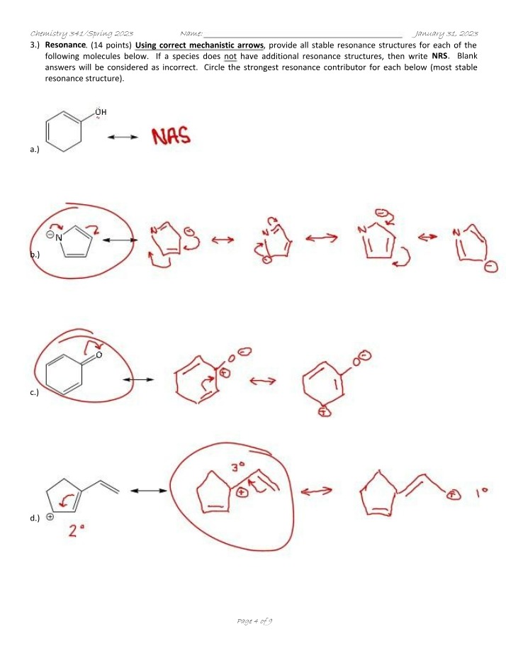 Stable Resonance Structures for Molecules