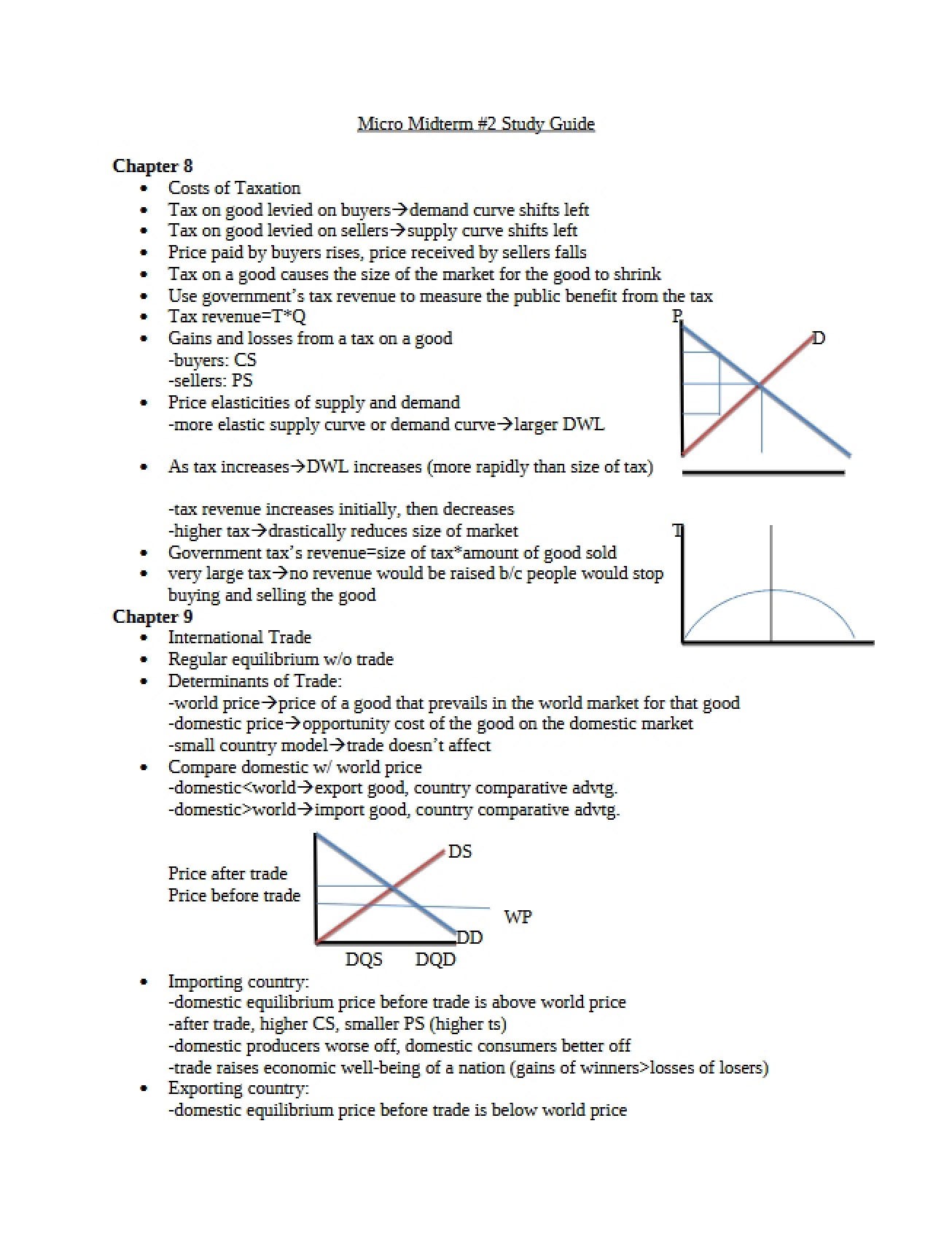 Materials for the Second Microeconomics Midterm