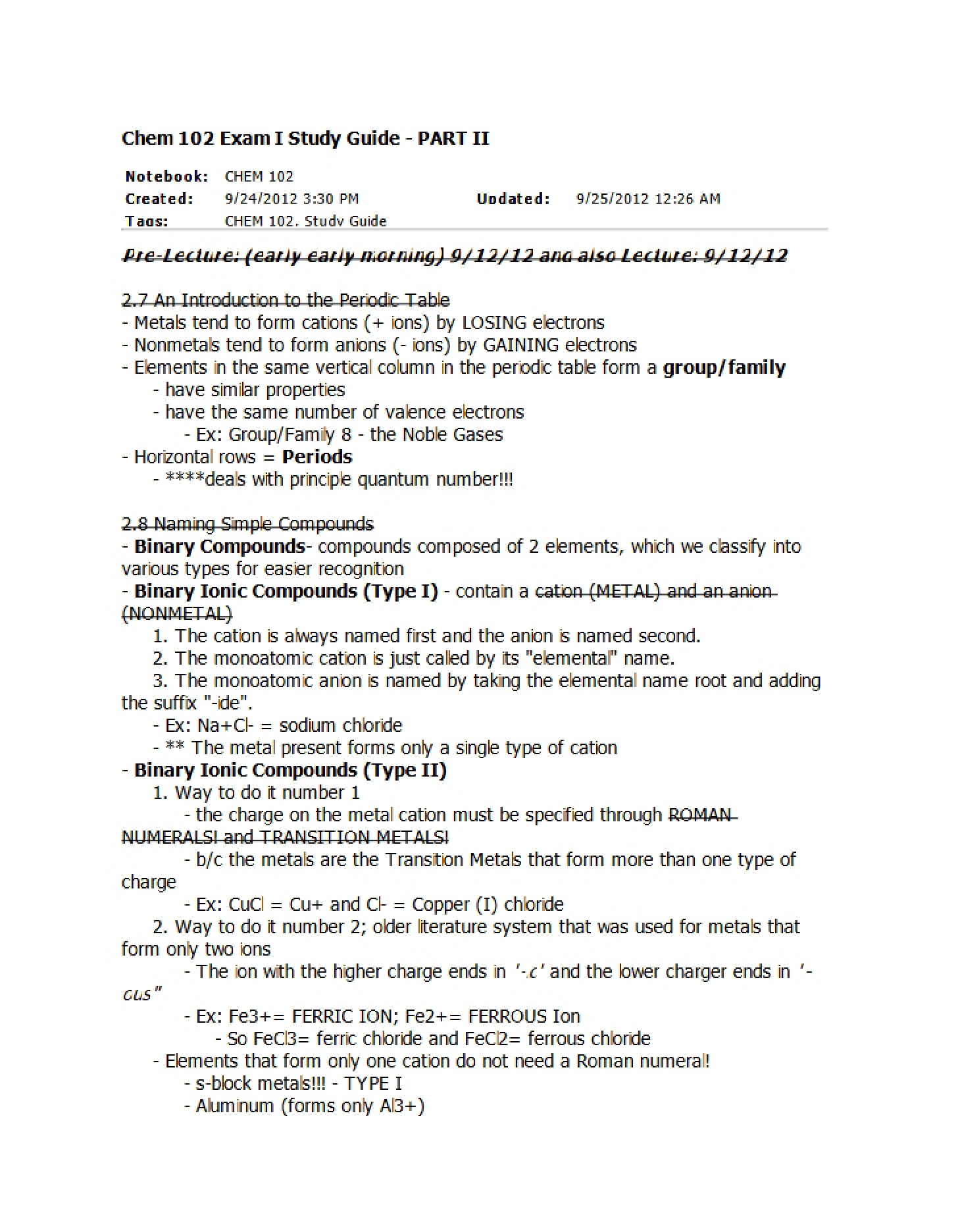 Examination One