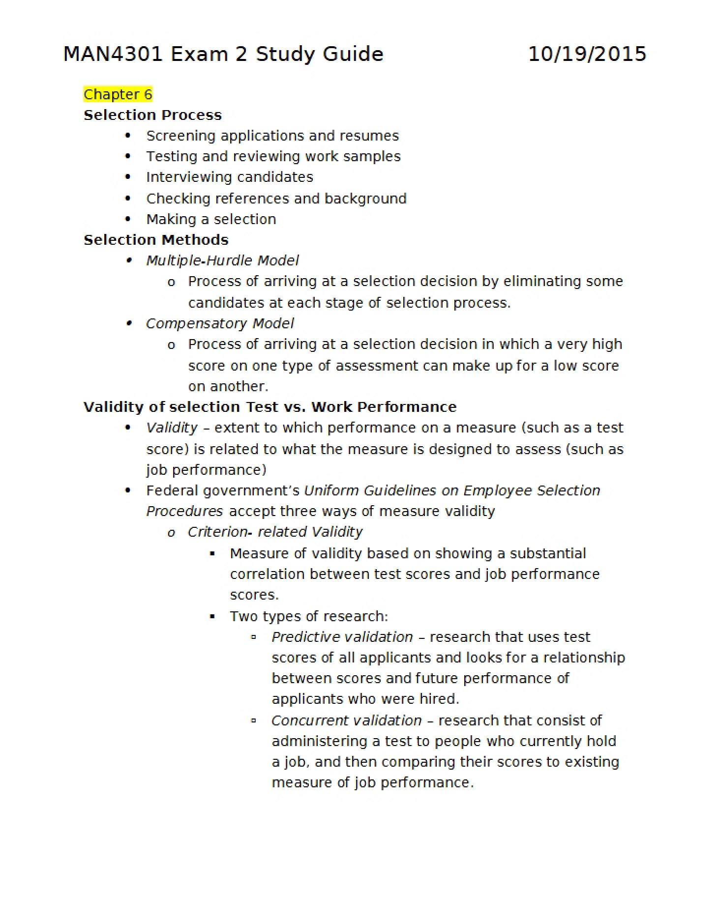 Guide for Exam 2
