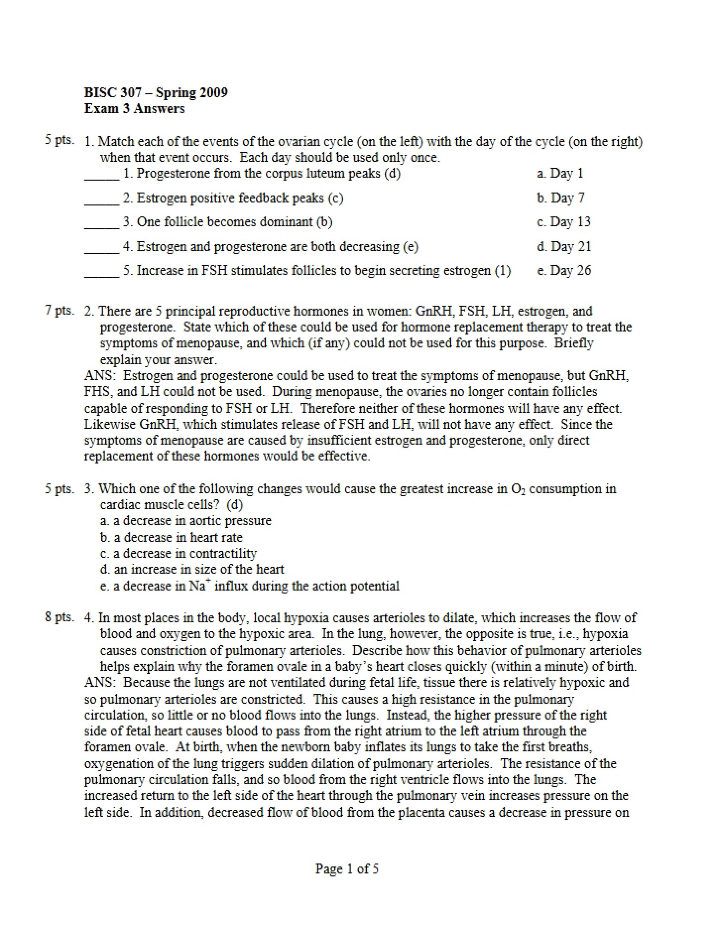 Spring 2009 Third Exam