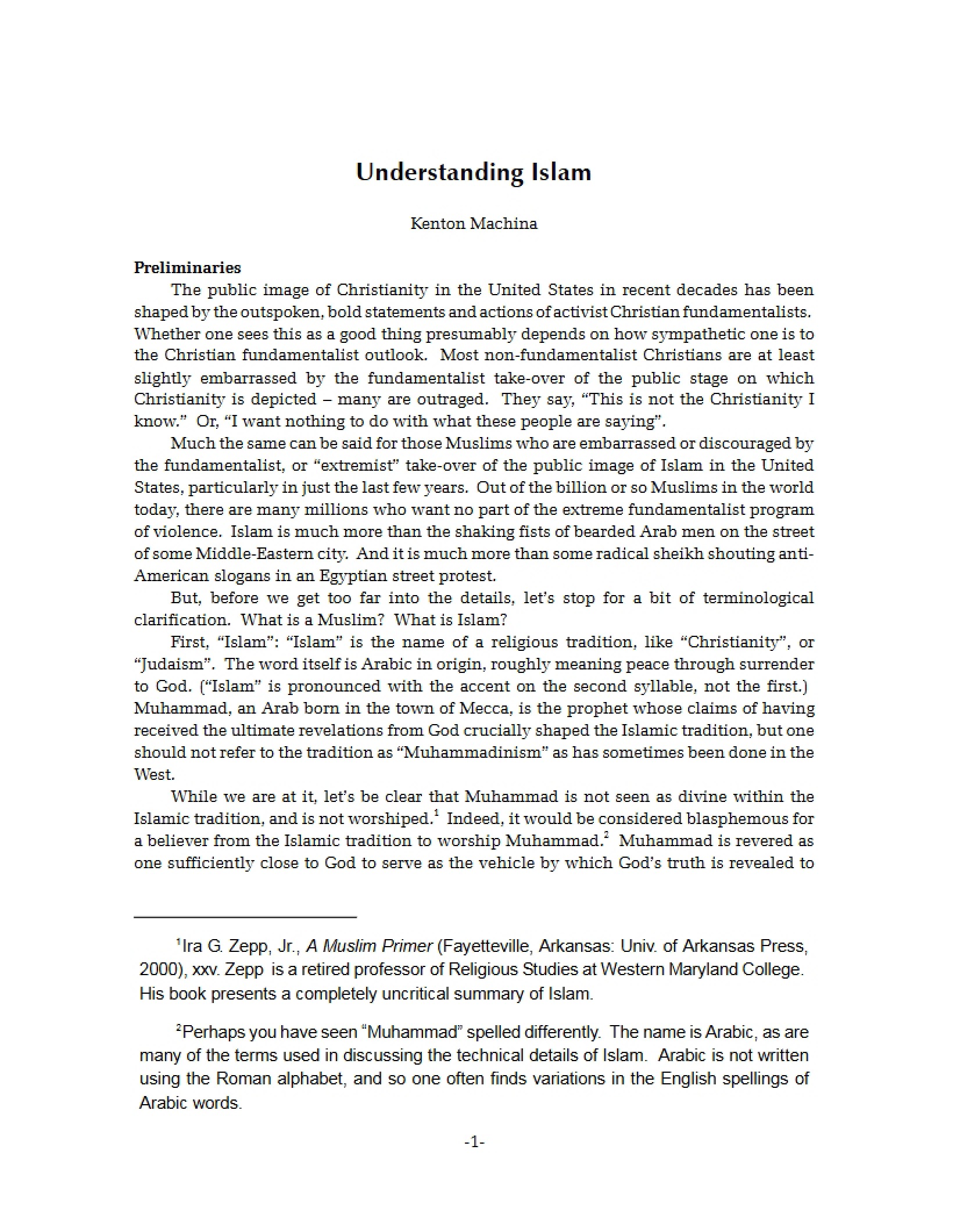 Islam Comprehension