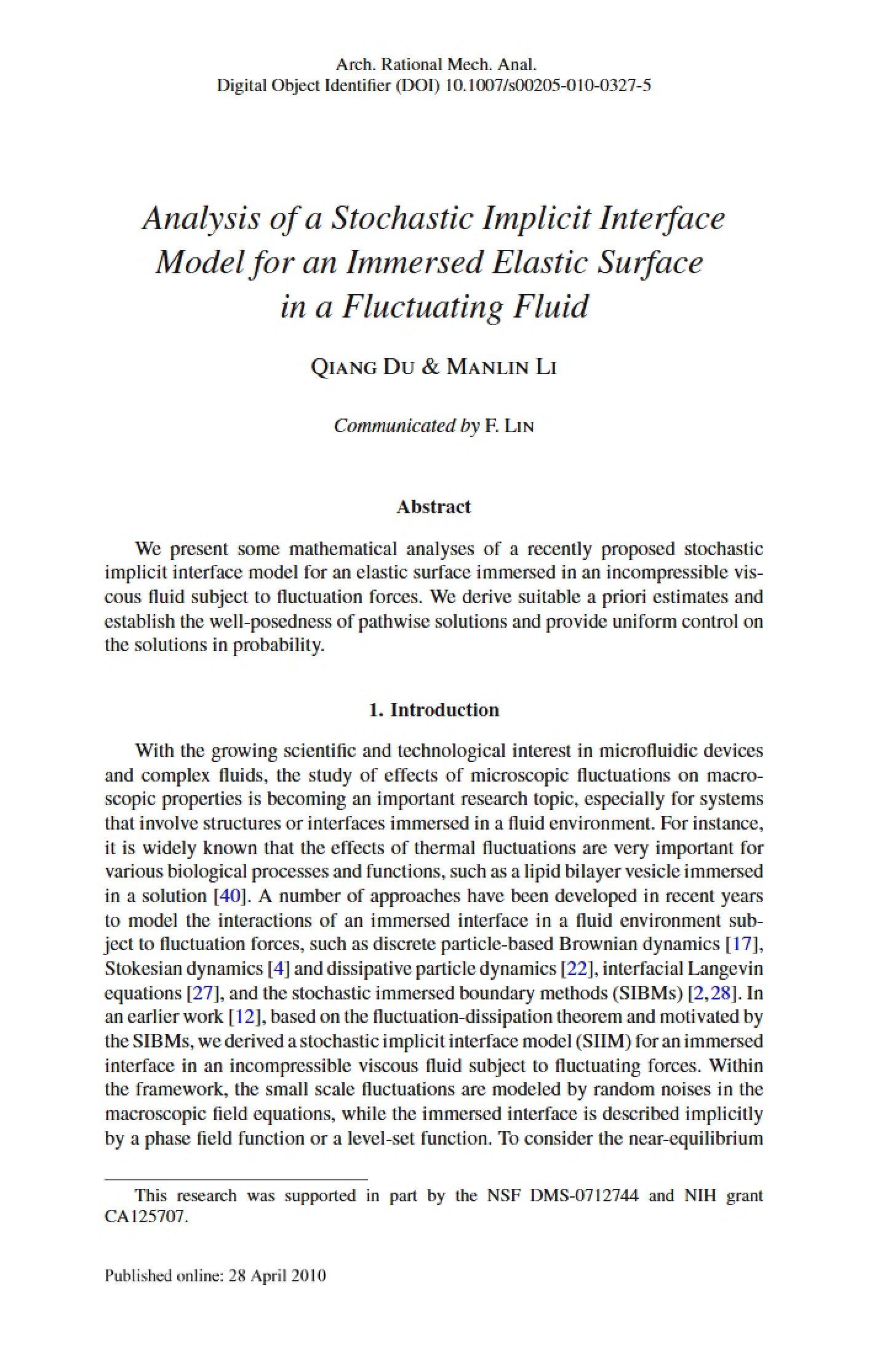 Analysis of Stochastic Implicit Interface Models