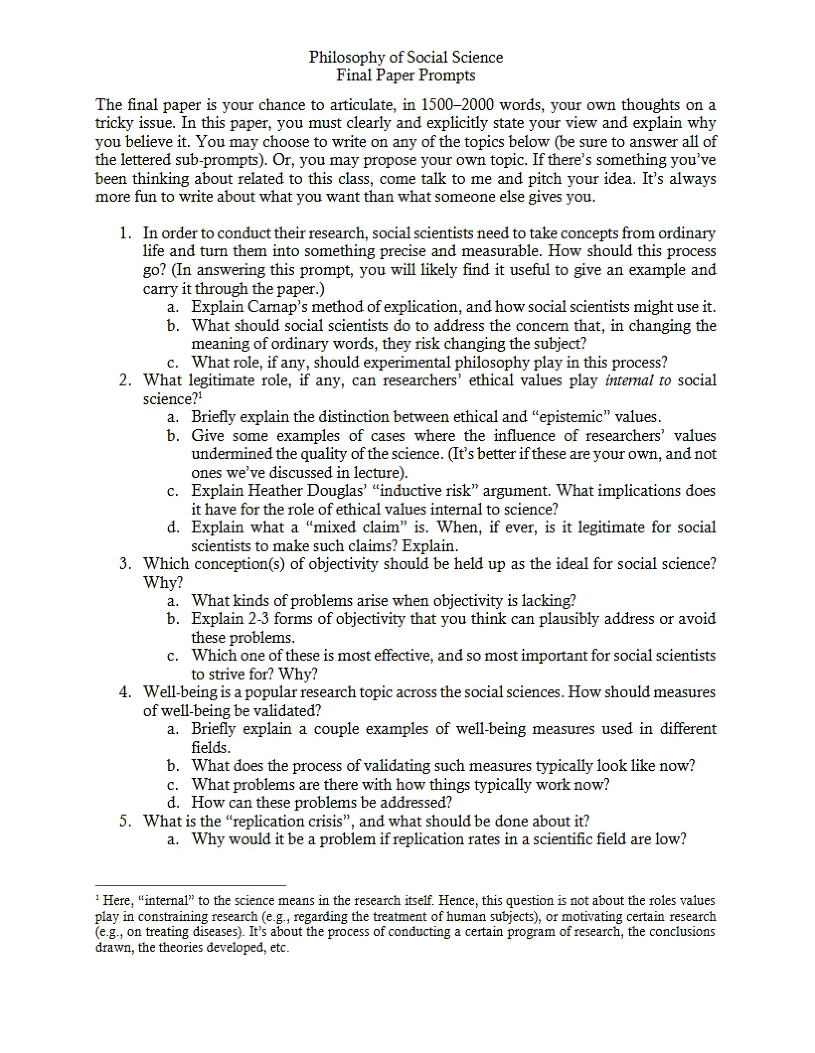 Prompts for Final Paper