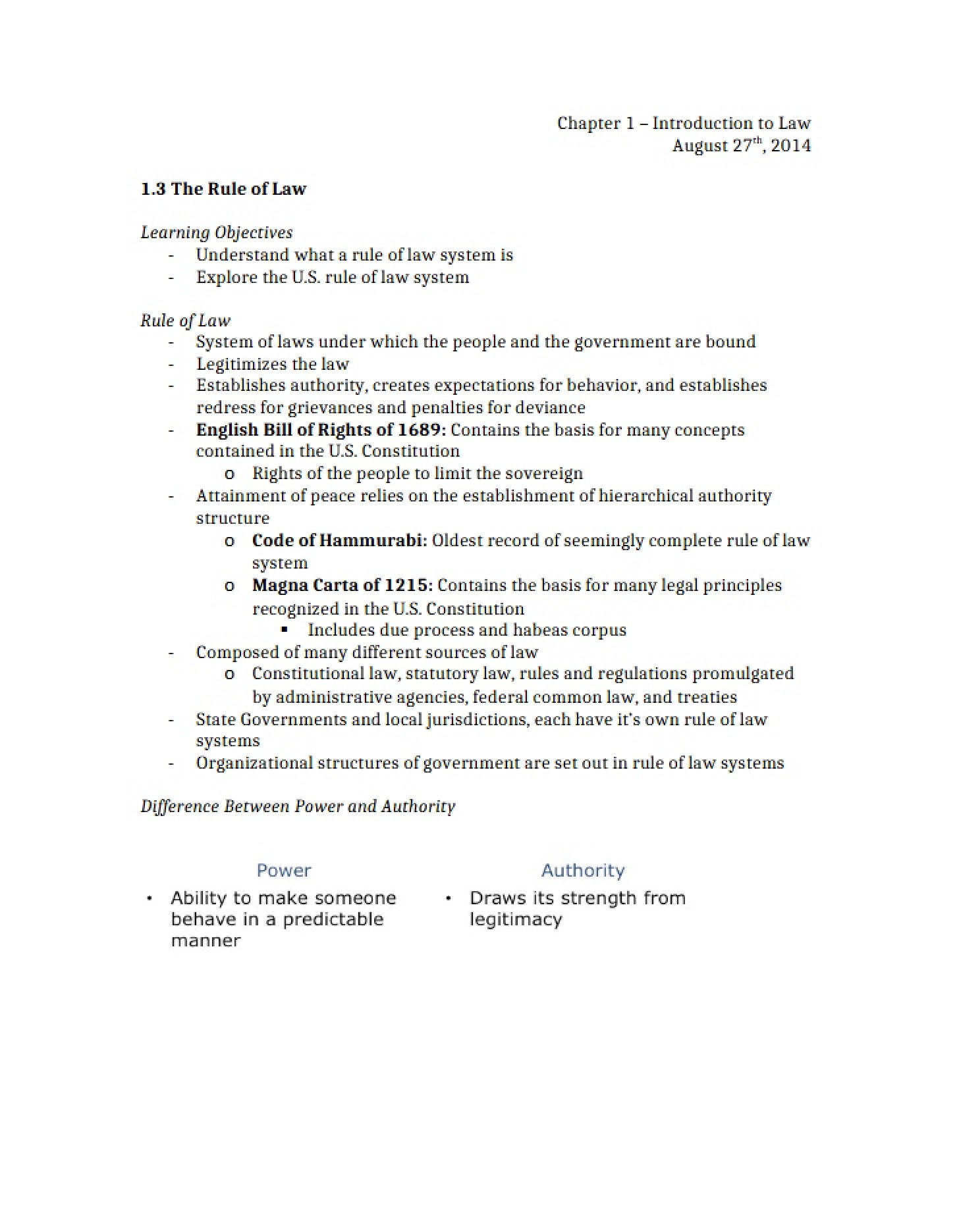 Law's Rule
