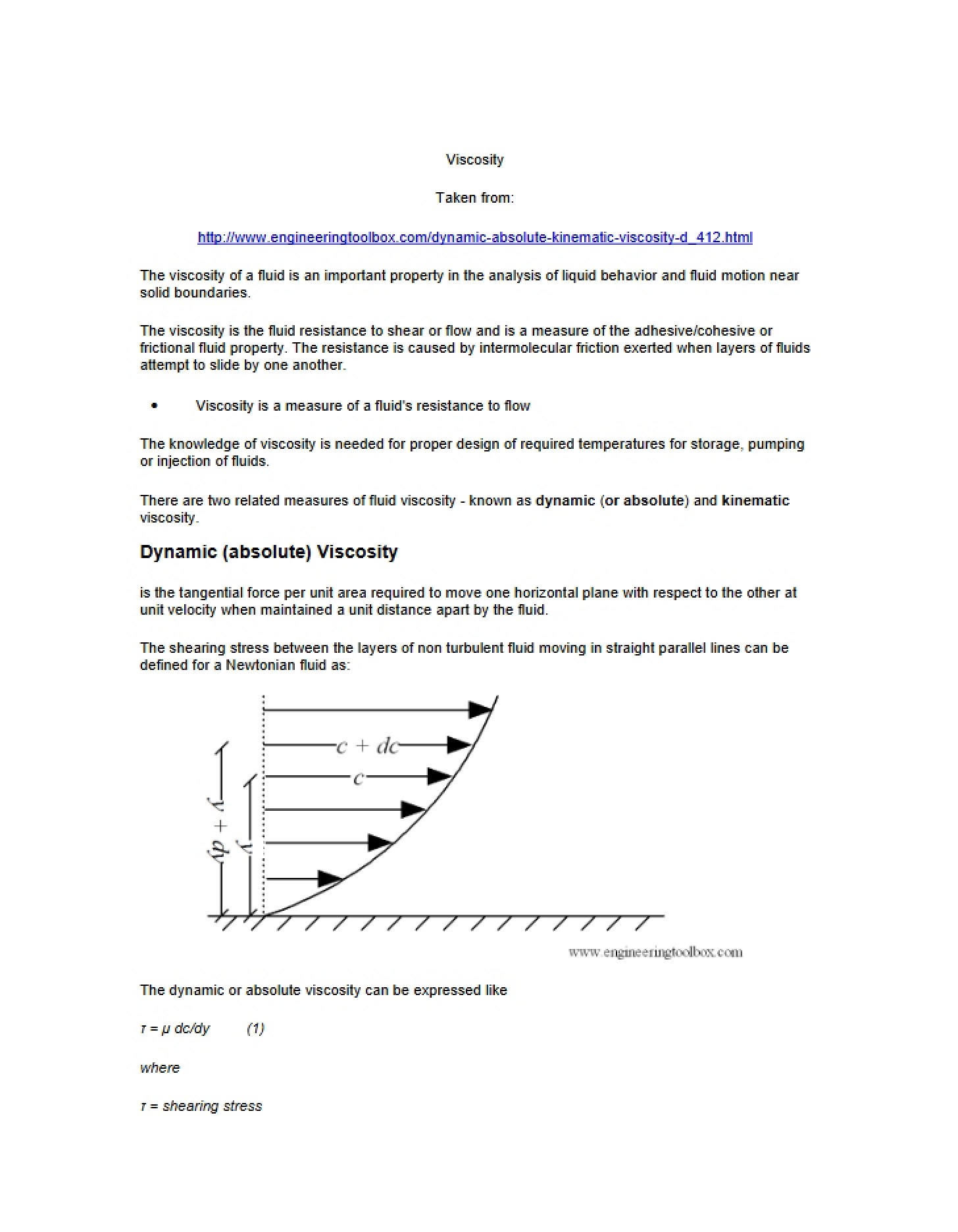 Viscosity Principles