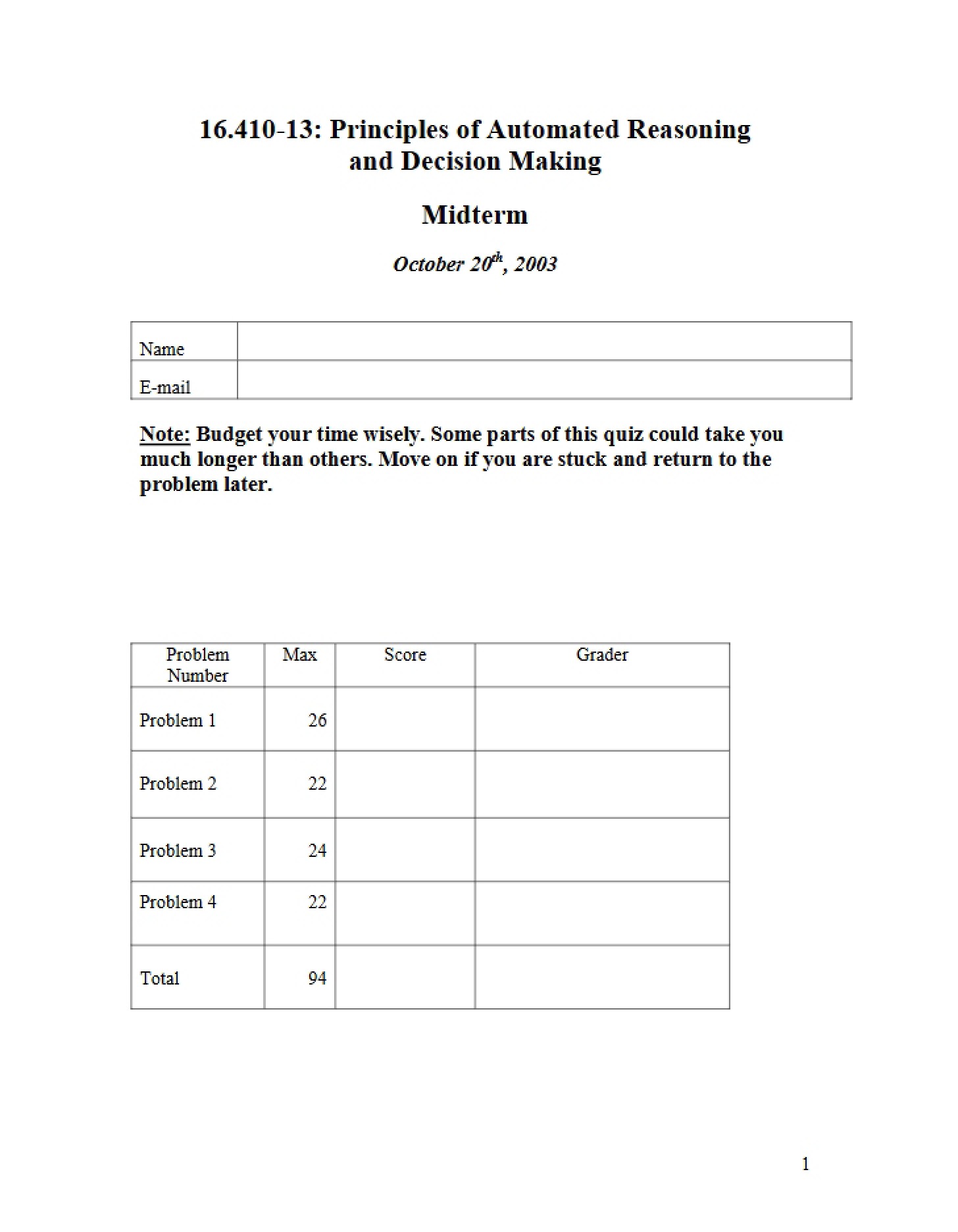 Midterm Examination