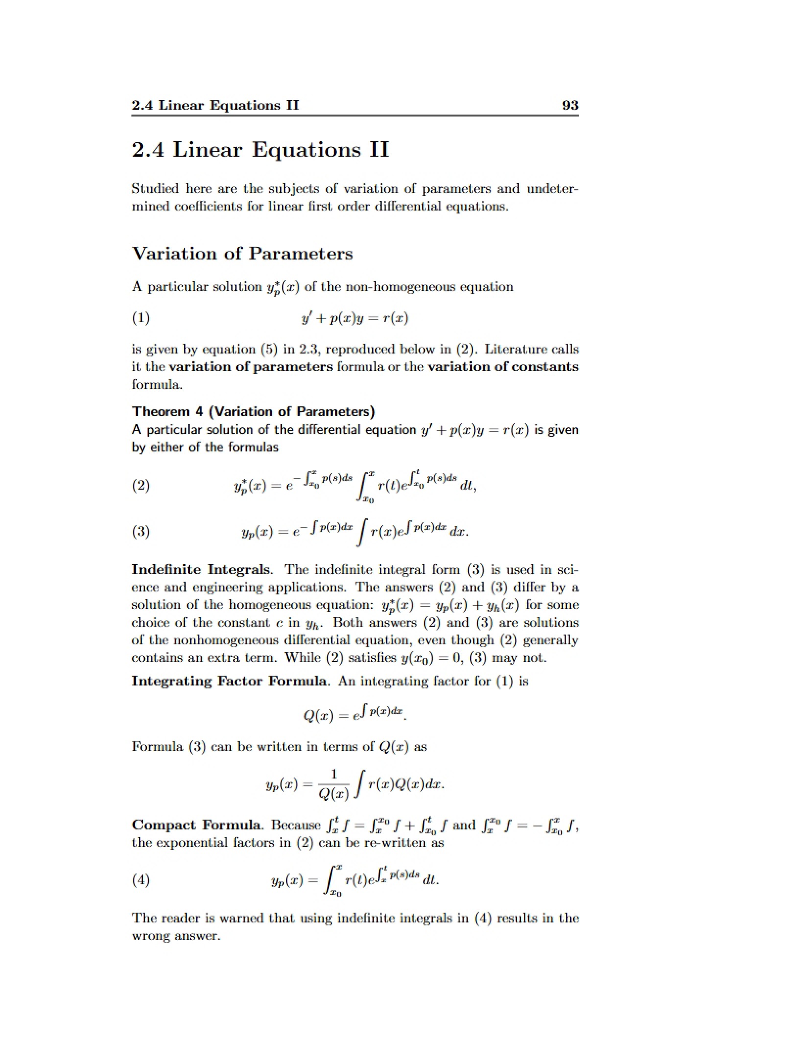 Second Part Linear Equations