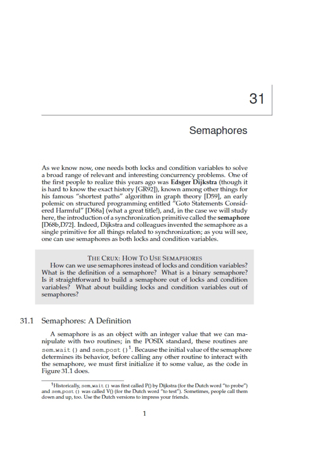 Study Notes on Semaphores