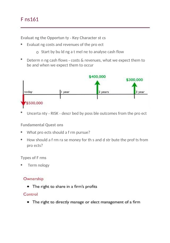 Week 1 Notes for FINS1613