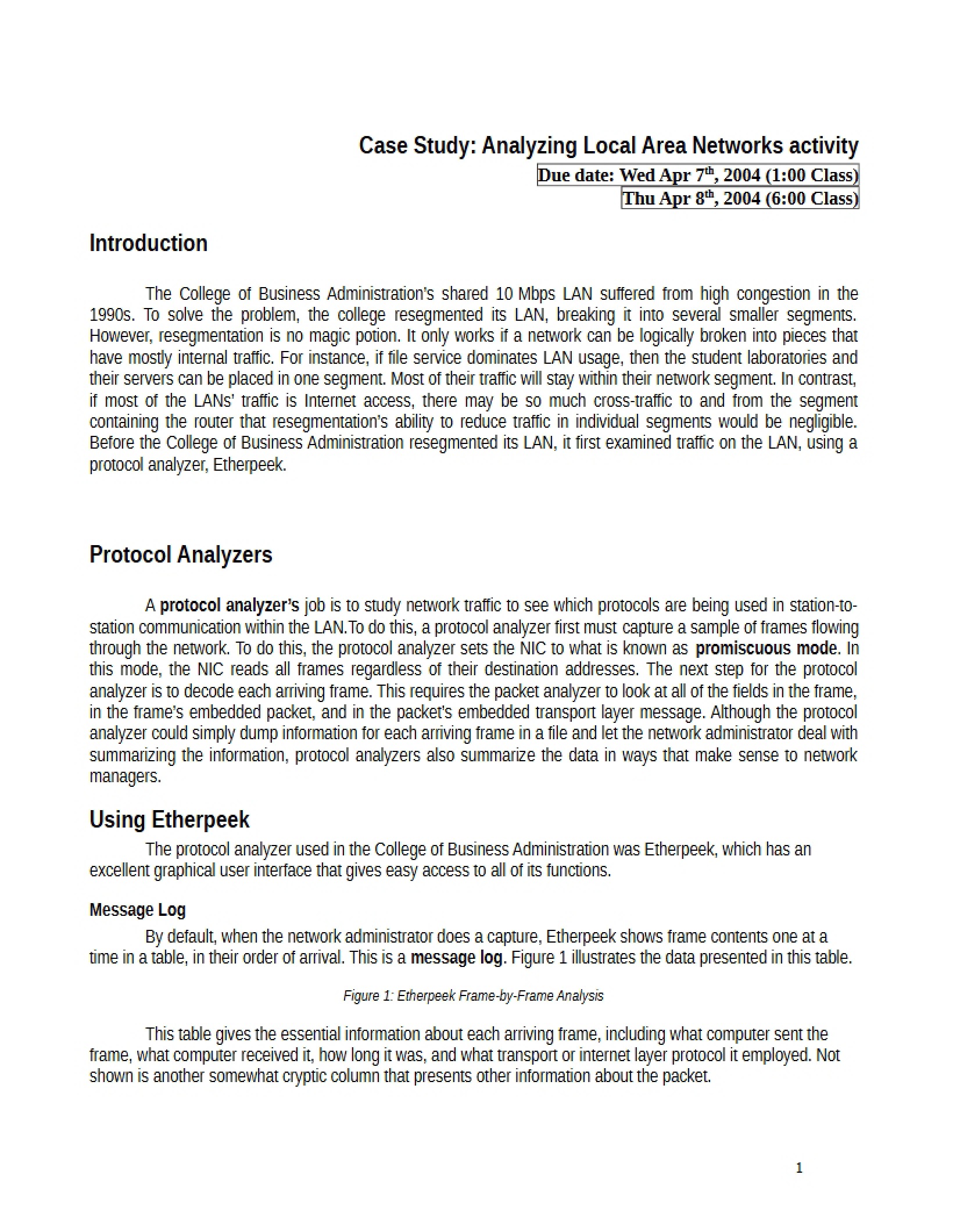 Protocol Analyzer Exercise Two
