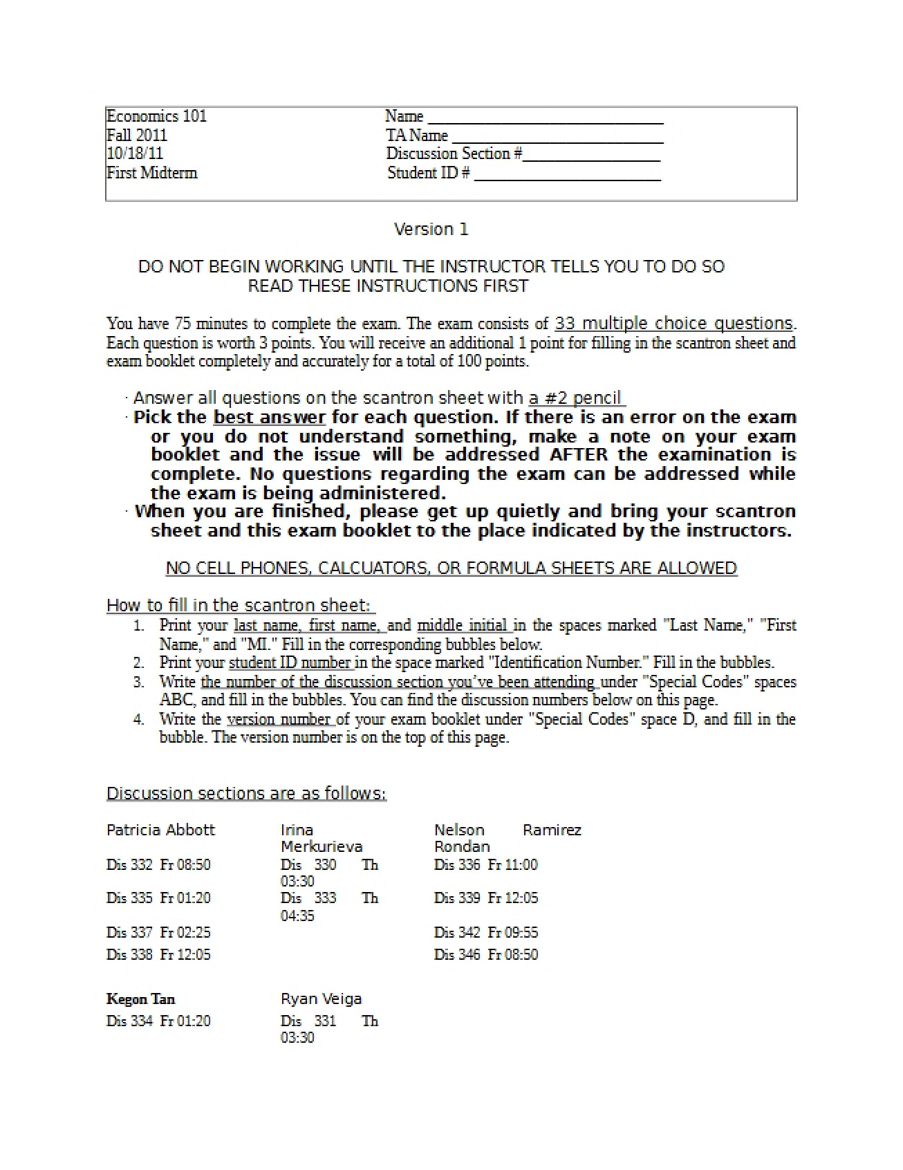 Course Exam