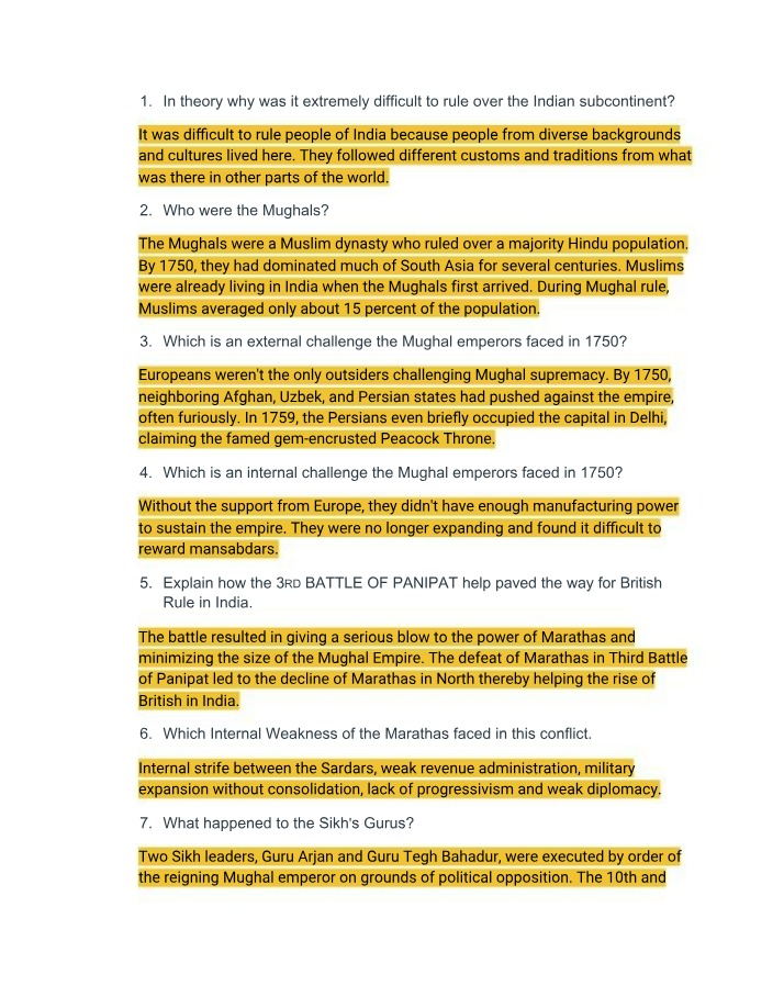 Challenges of Ruling the Indian Subcontinent