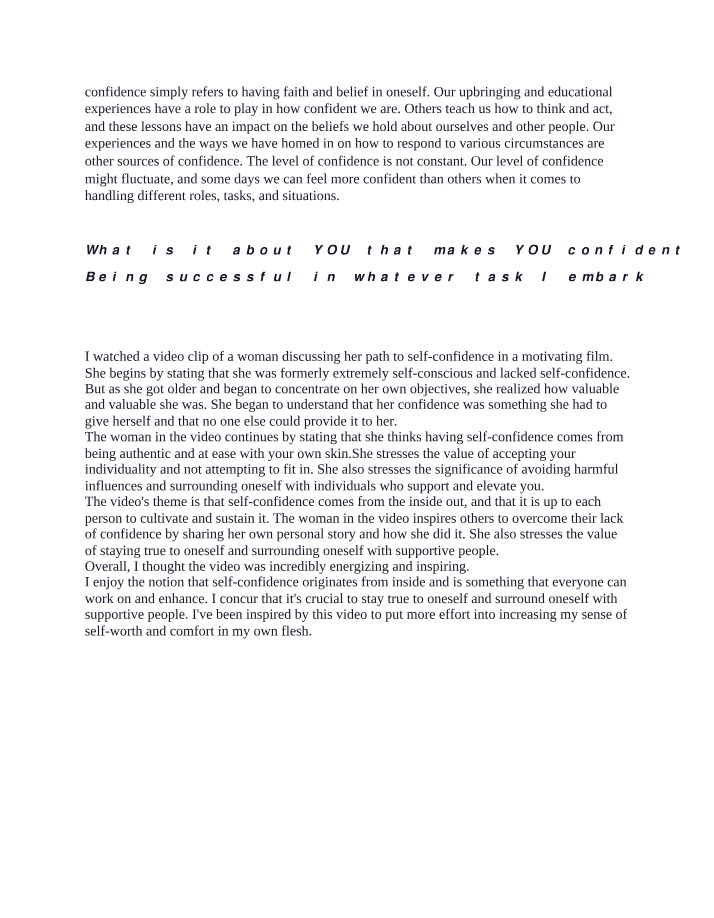 Cultivating Self-Belief and Inner Confidence