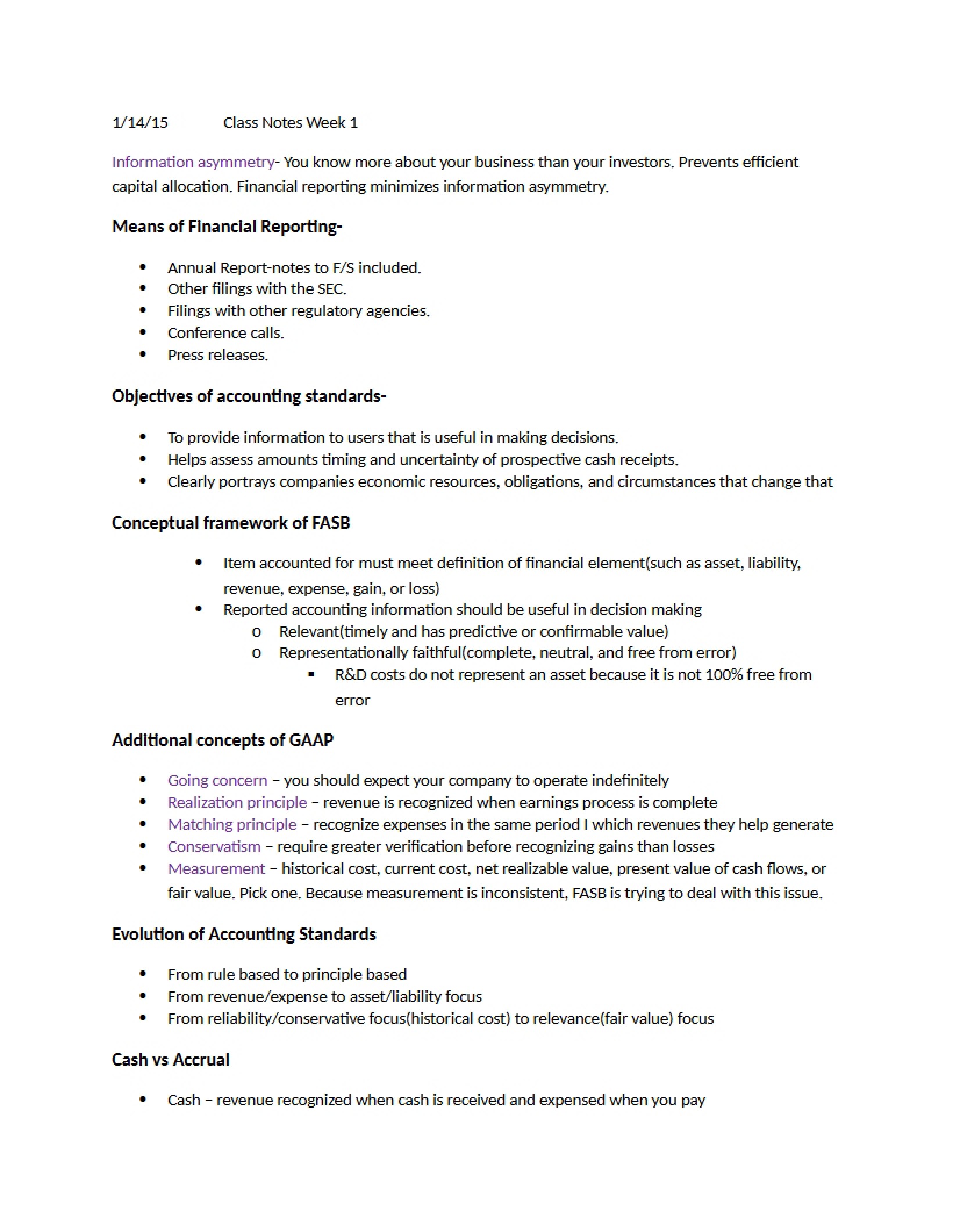 Week 1 Financial Accounting Notes