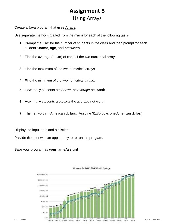 Arrays in Assignment 5