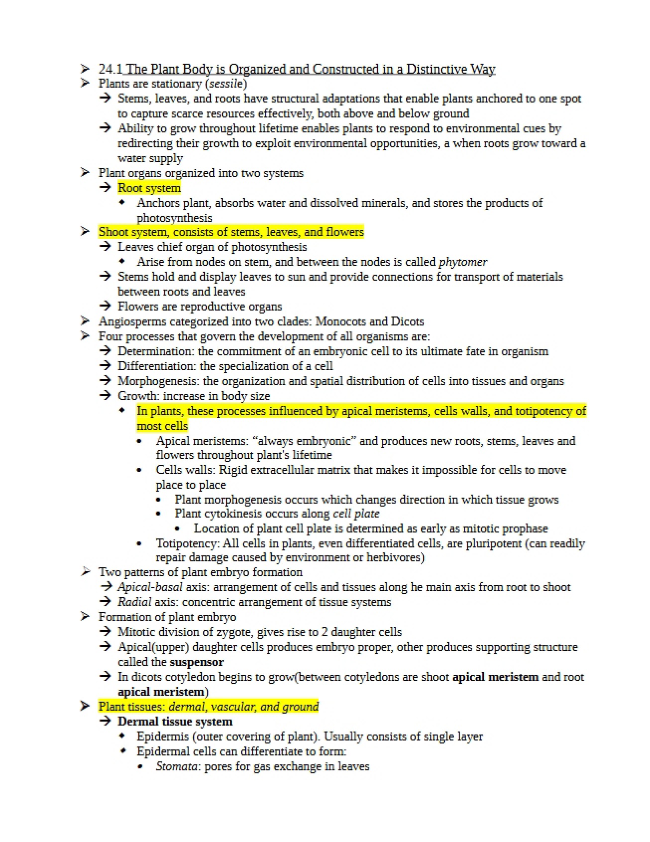 Biology Course Lecture Notes