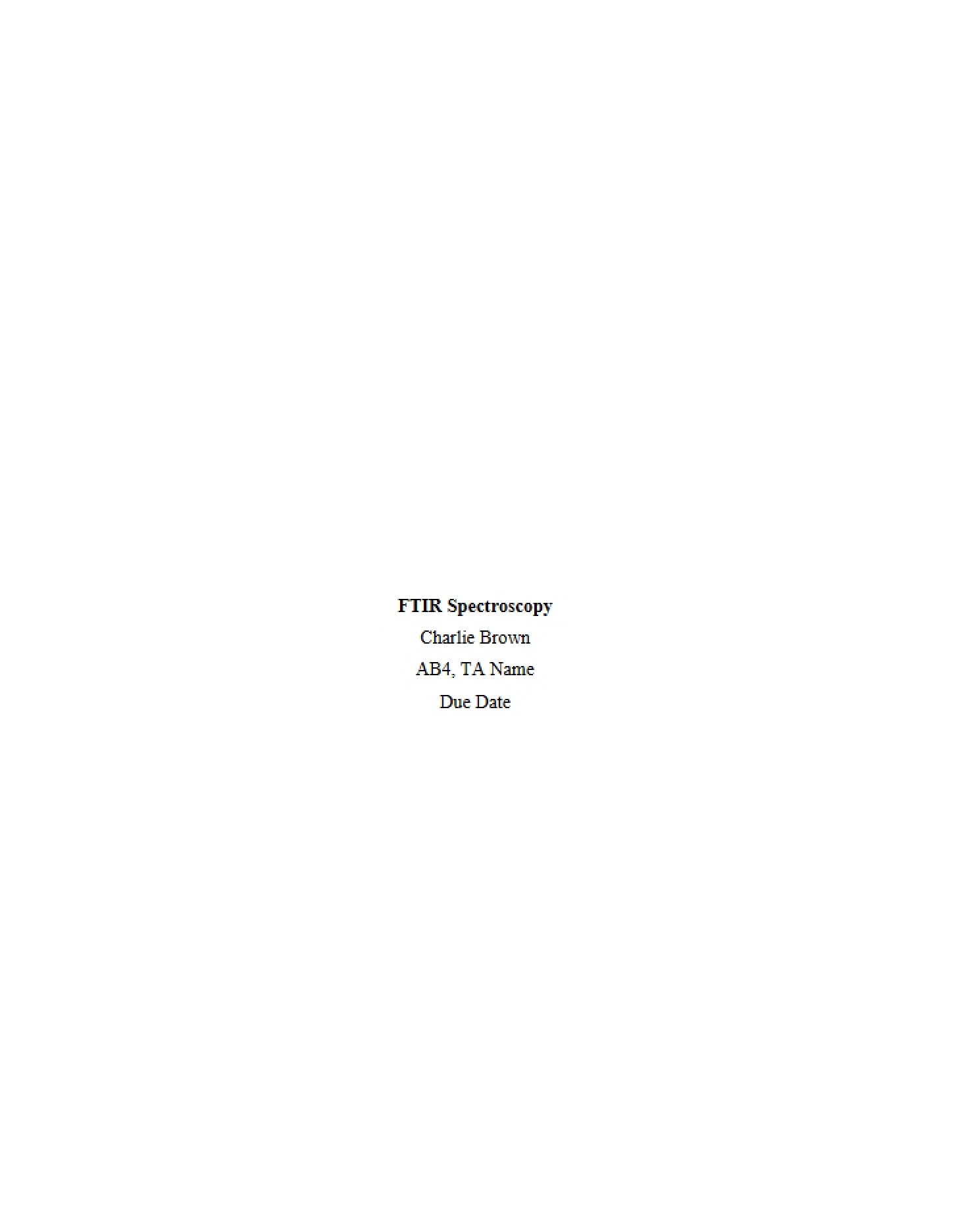Spectroscopy using FTIR