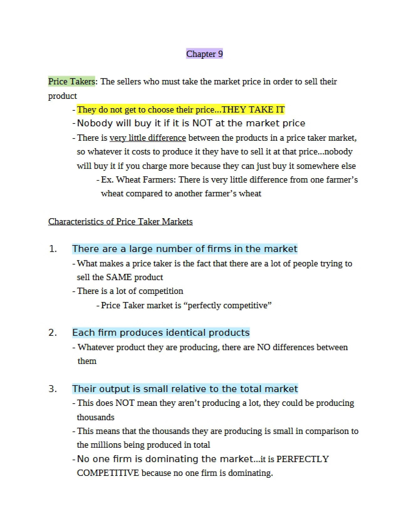 Introduction to Price Takers from Chapter Nine
